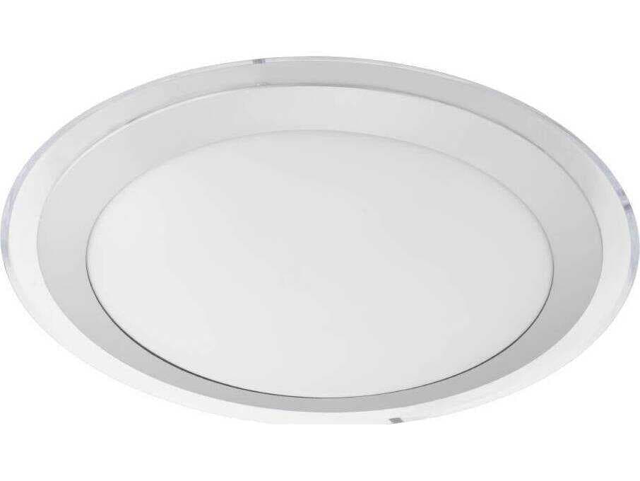 Eglo Competa 1-Light White Silver Clear Round Flush Mount