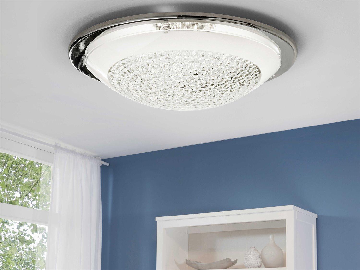 Eglo Acolla 1-Light Chrome Bowl Flush Mount