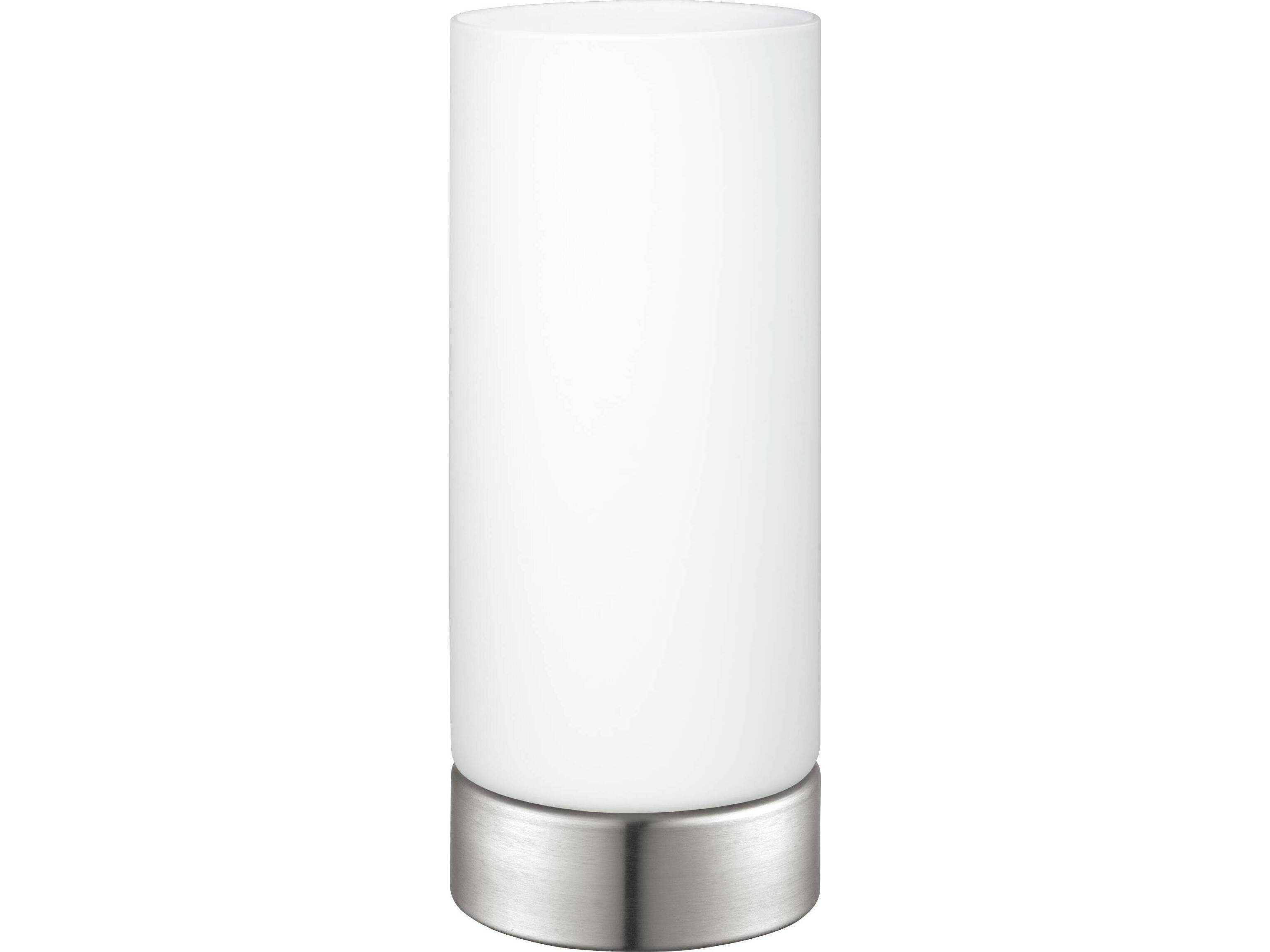 Eglo Myna Matte Nickel White Glass Table Lamp