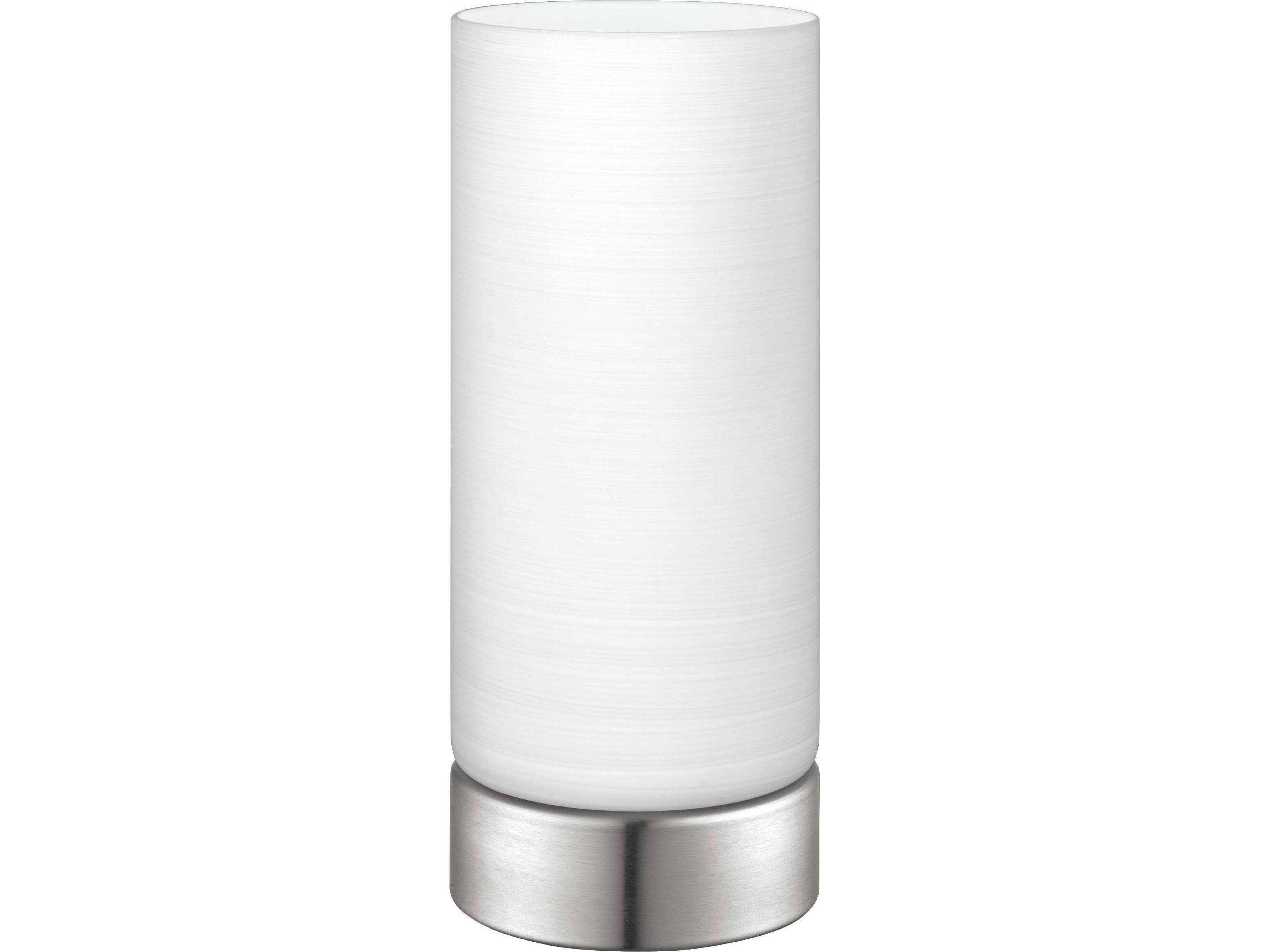 Eglo Myna Matte Nickel White Wiped Glass Table Lamp