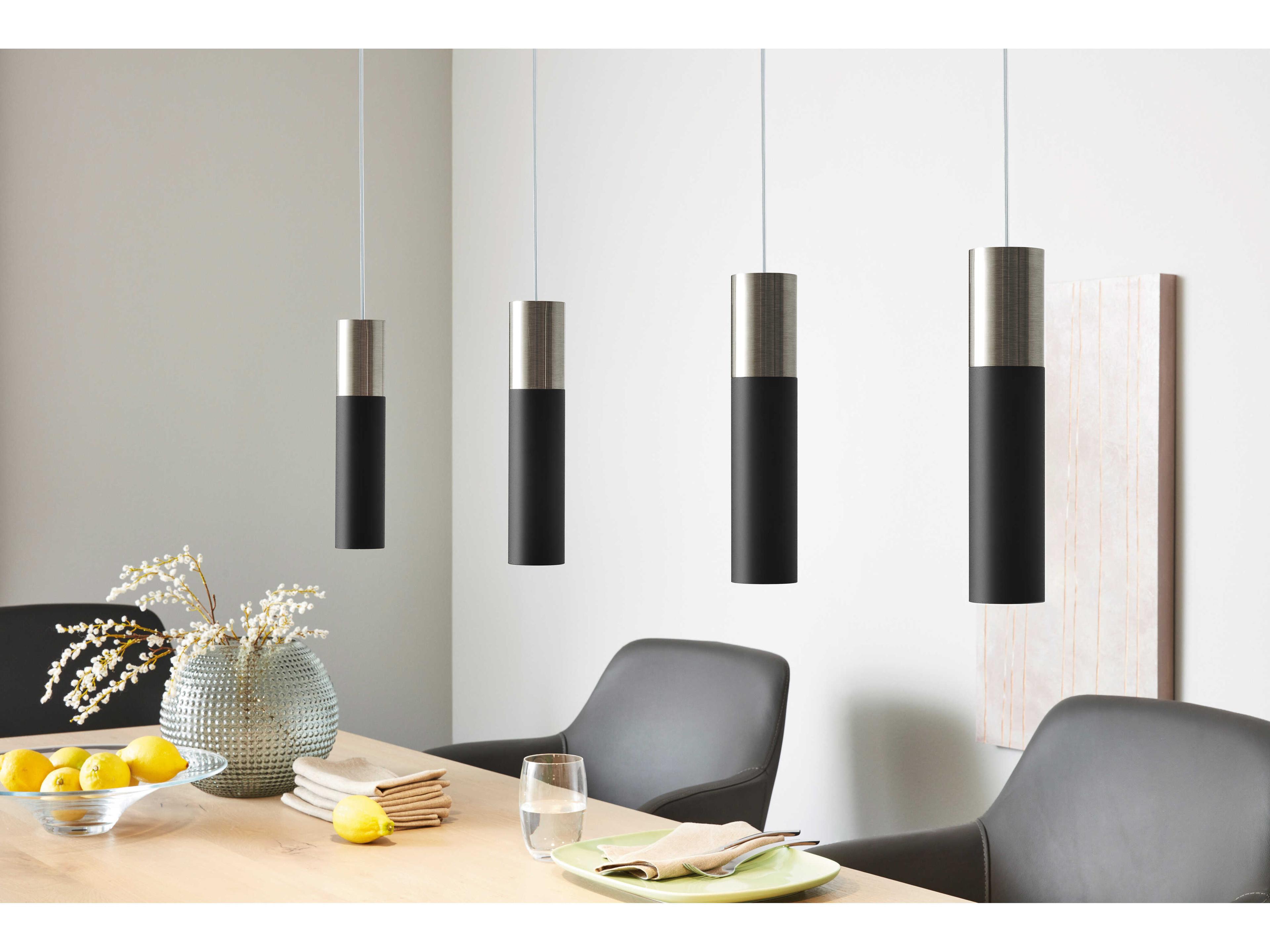 Eglo Villora 4-Light Matte Nickel Cylinder Island Pendant