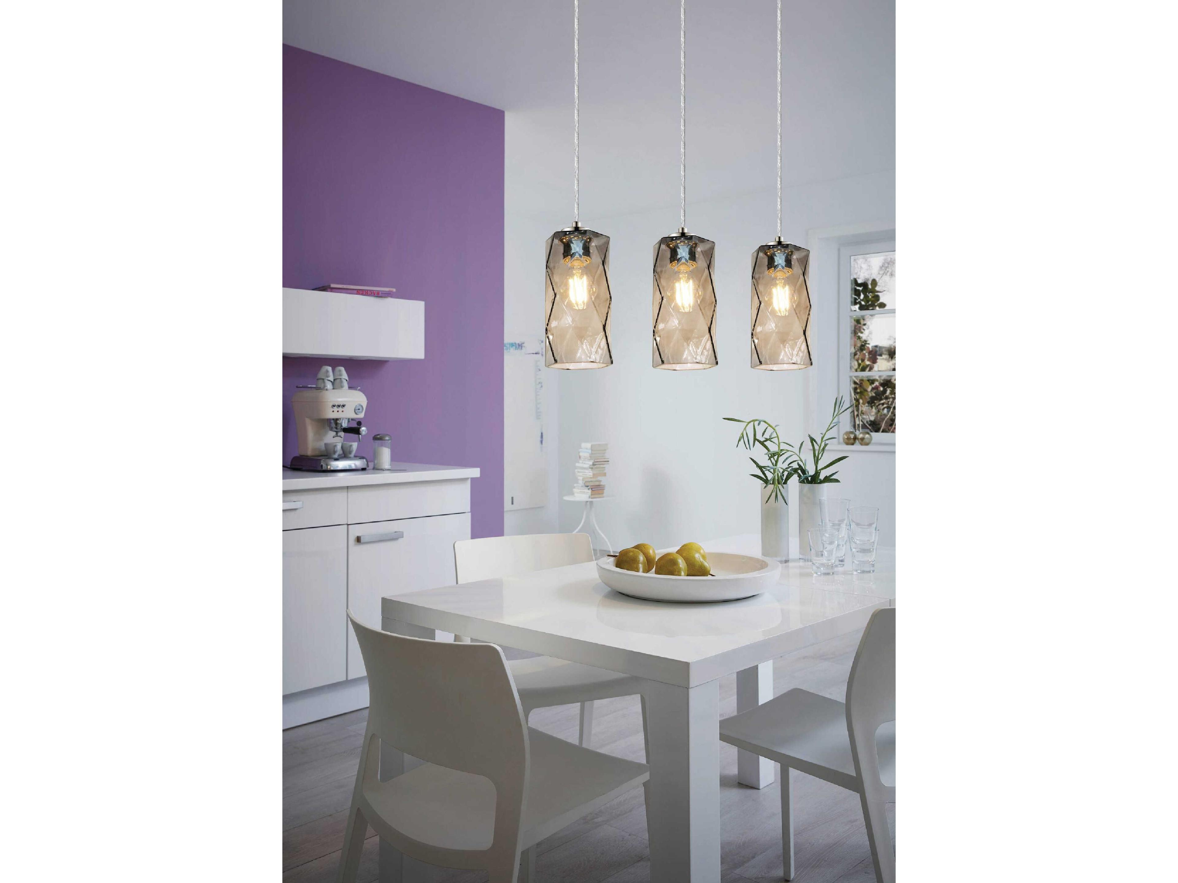Eglo Estevau 1-Light Satin Nickel Cylinder Mini Pendant