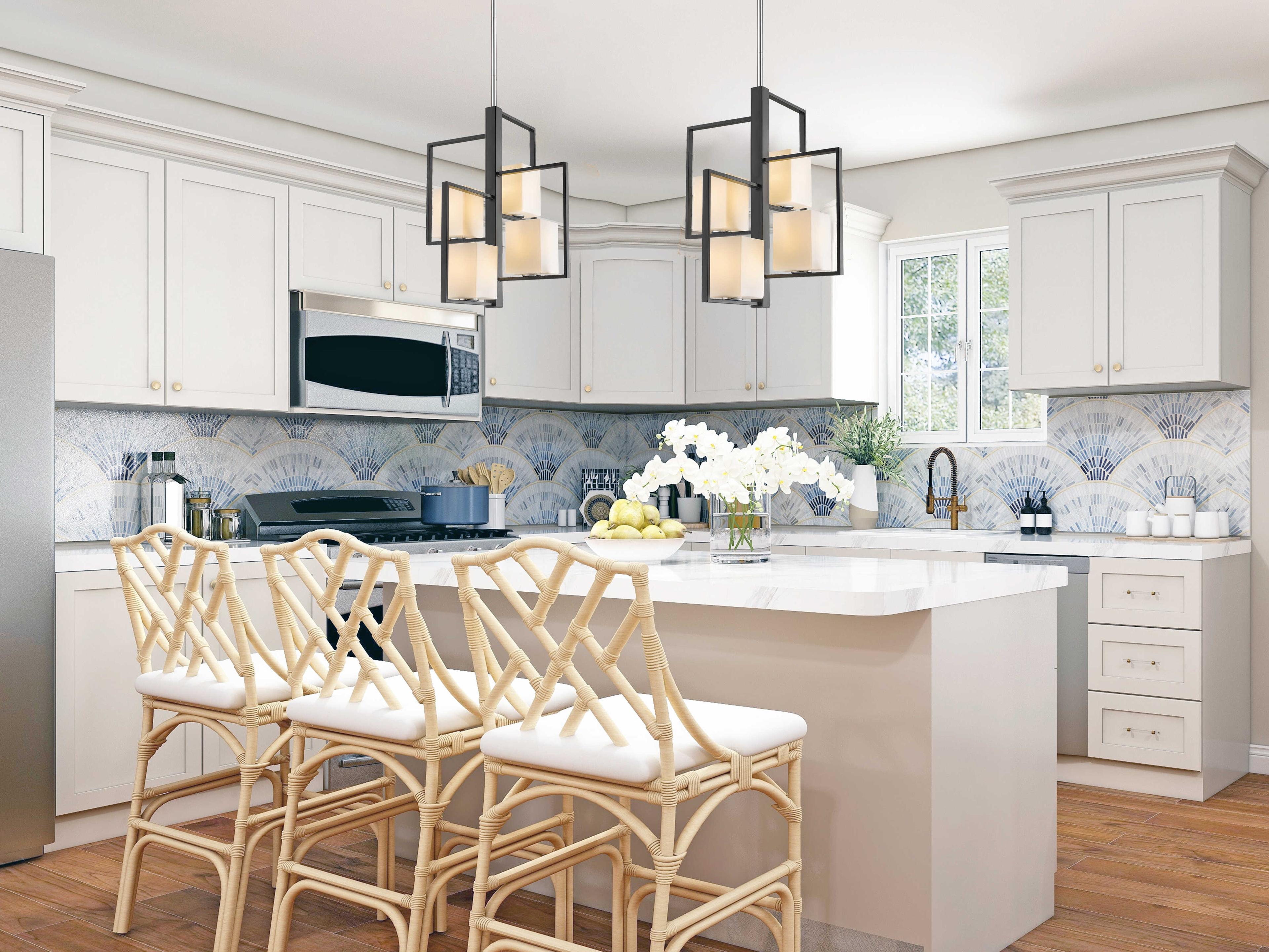 Eglo Regis Falls 4-Light Black Chrome Geometric Pendant