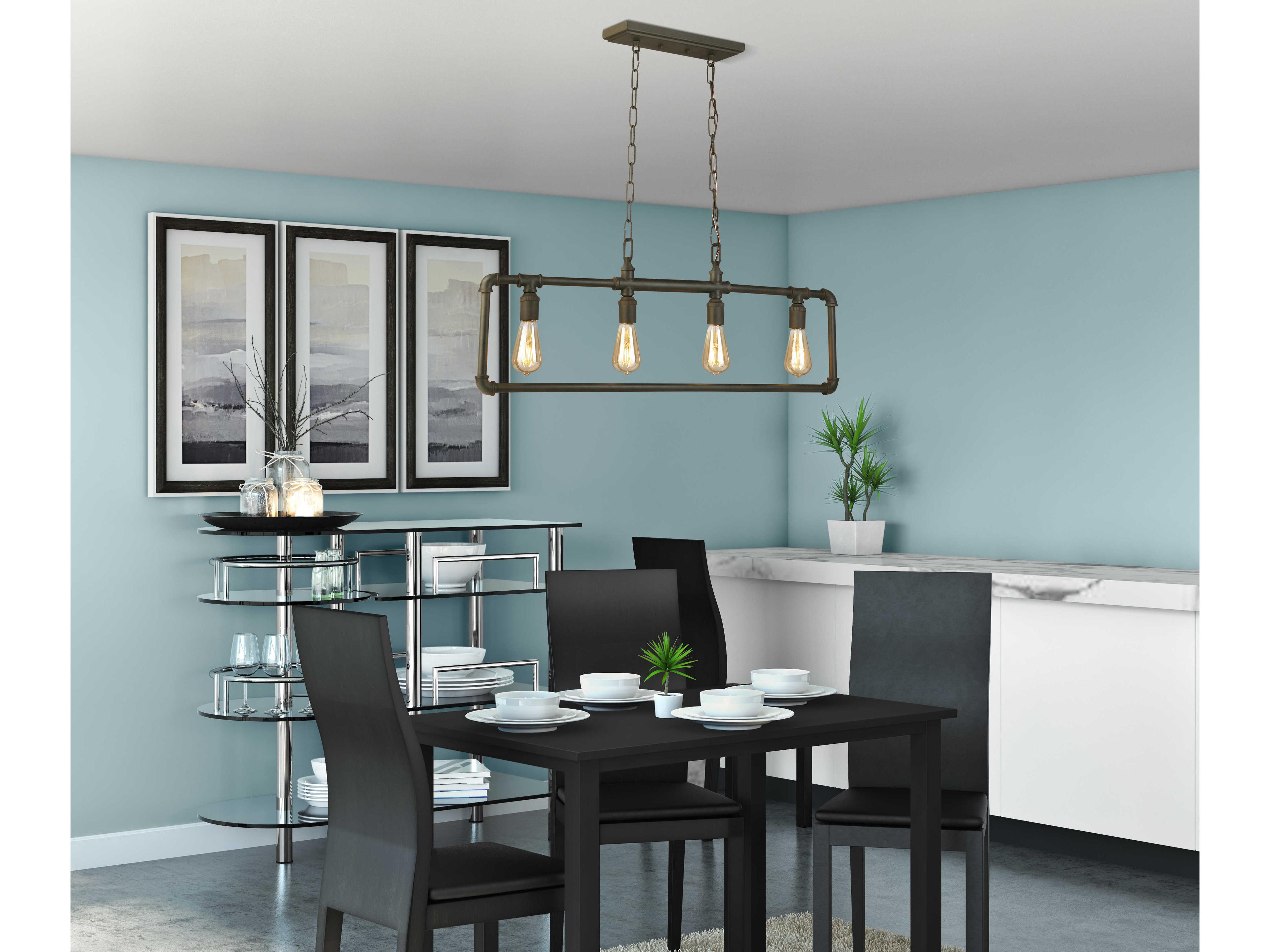 Eglo Wymer 4-Light Matte Bronze Linear Island Pendant