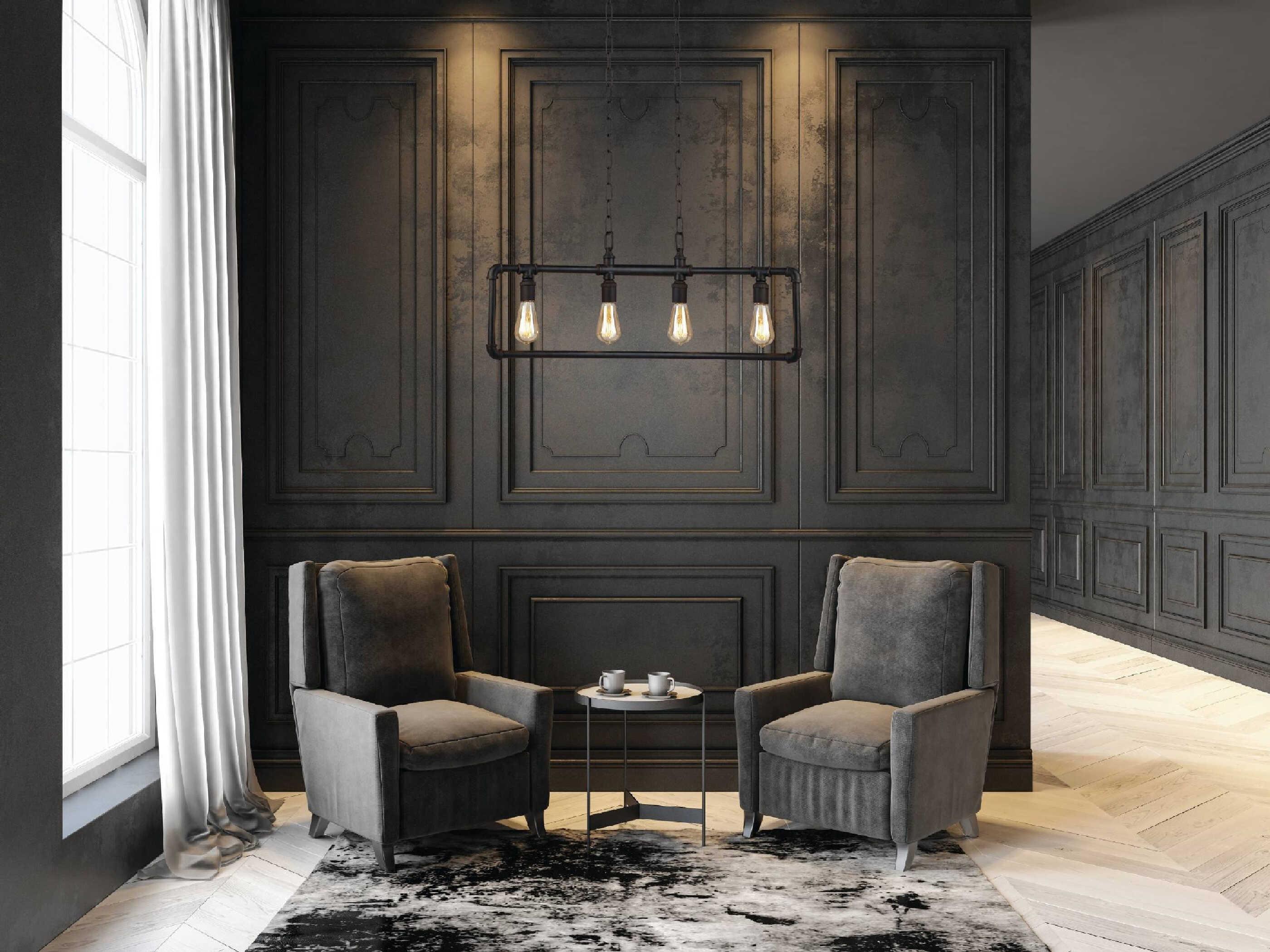 Eglo Wymer 4-Light Matte Bronze Linear Island Pendant