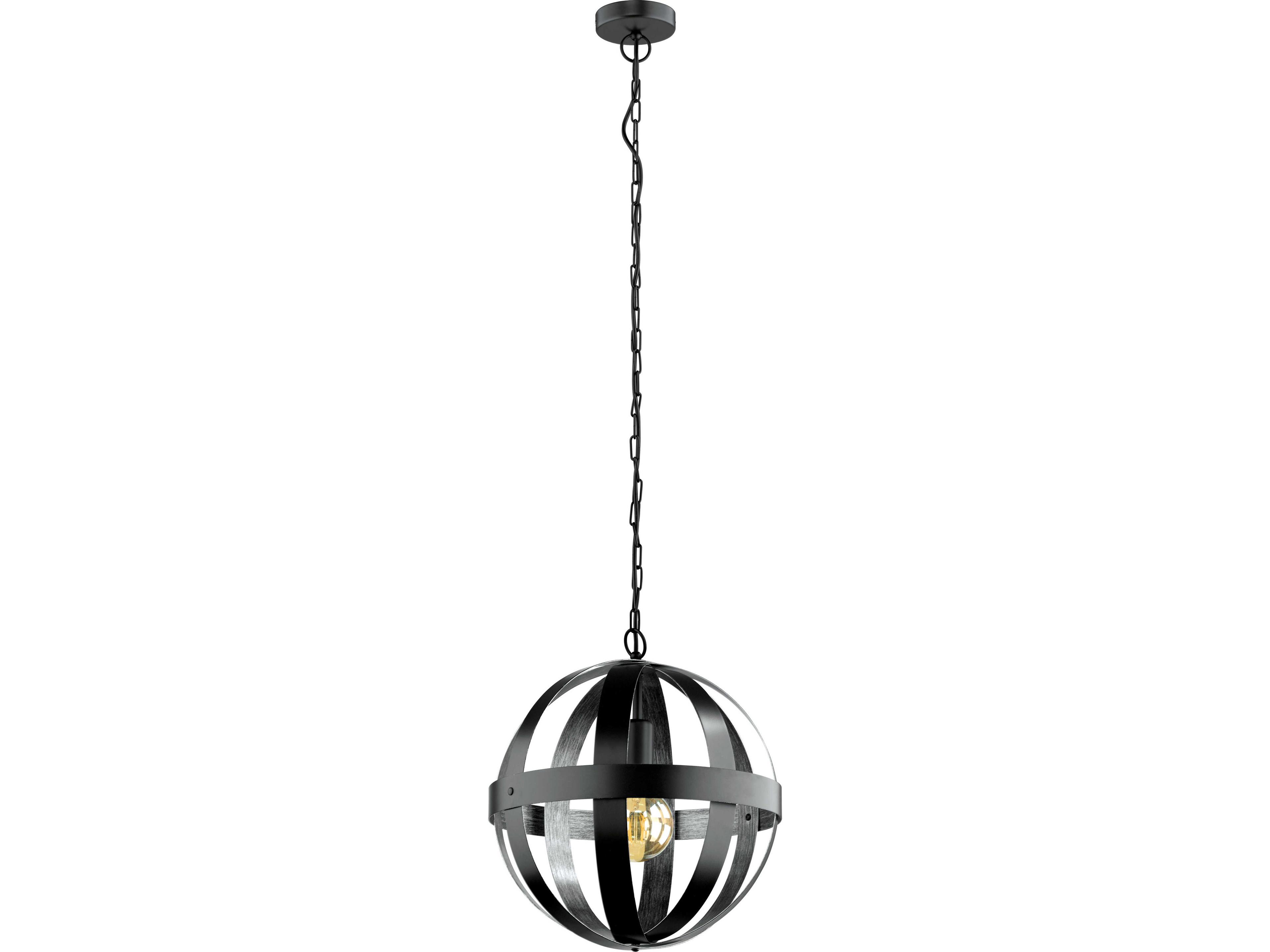 Eglo Westbury 1-Light Black Globe Pendant