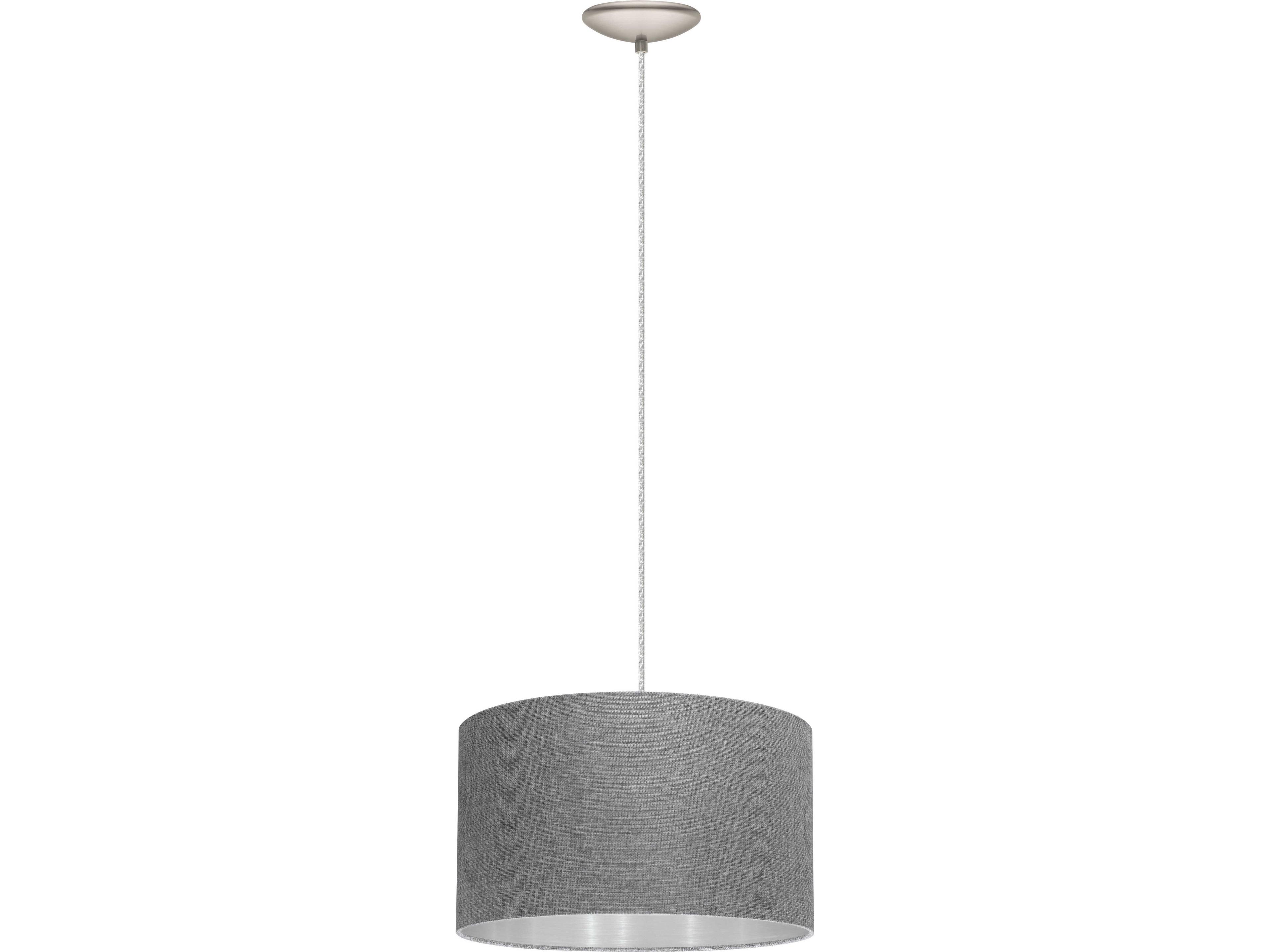 Eglo Mandana 1-Light Matte Nickel Gray Drum Pendant