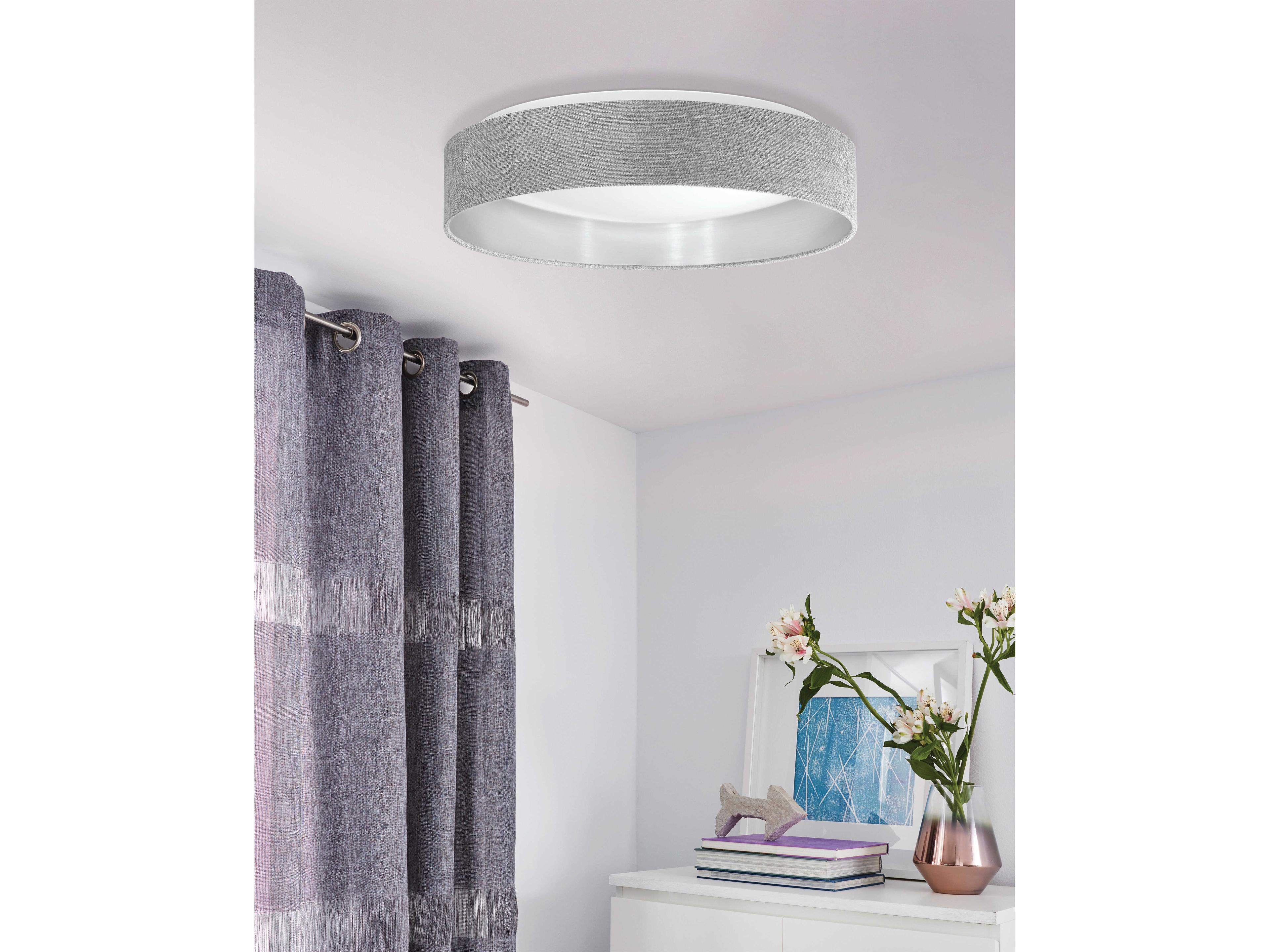 Eglo Mandana 1-Light Grey Round Flush Mount