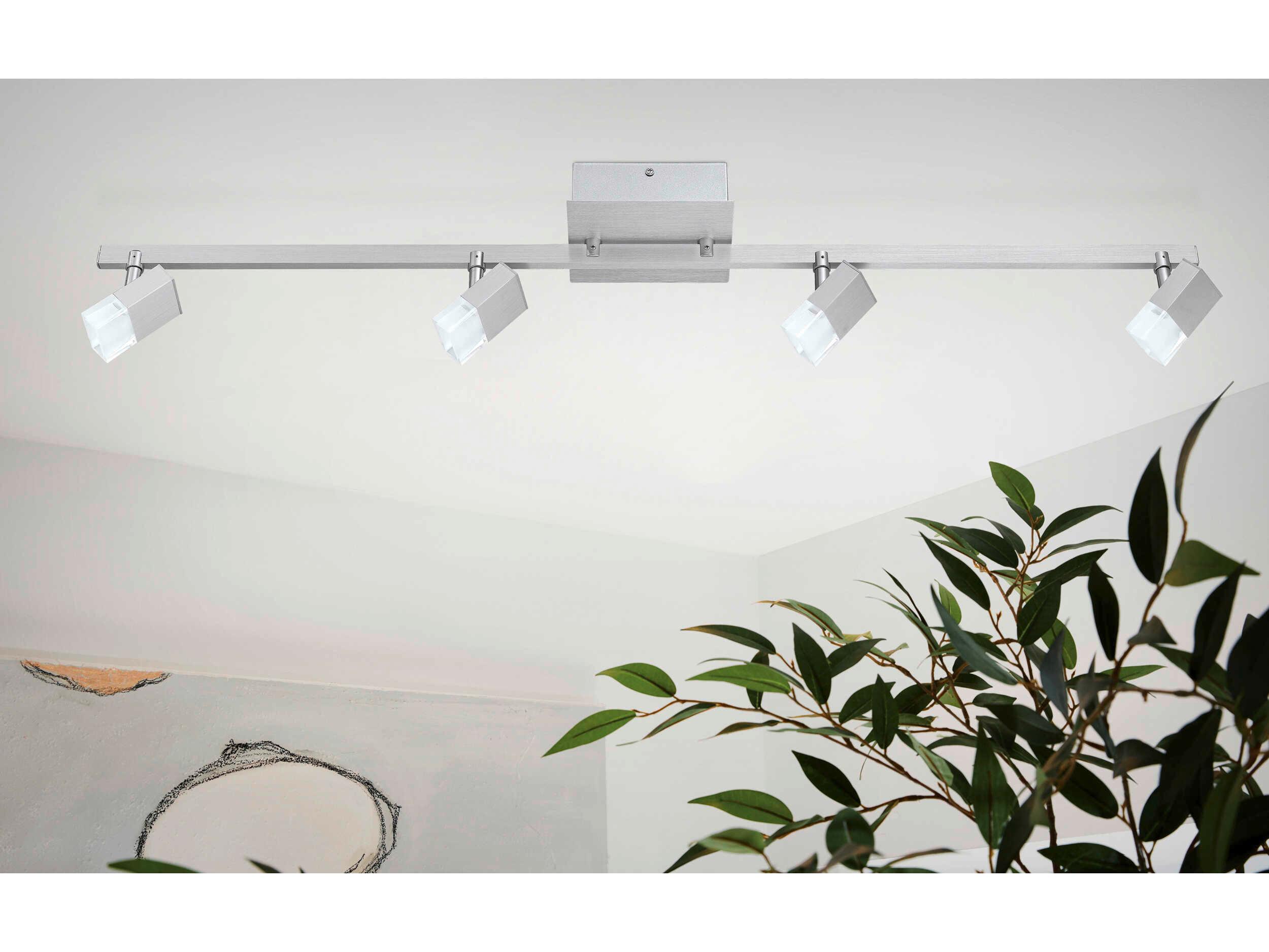 Eglo Straya 4-Light Brushed Aluminum Steel Track & Rail Light