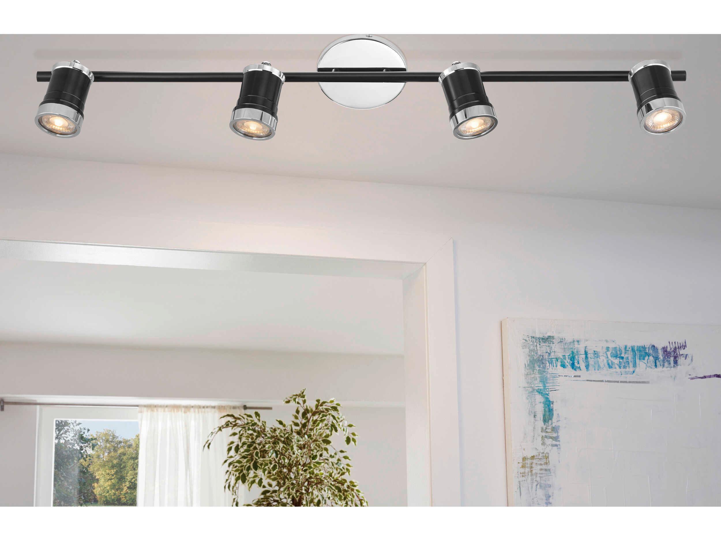 Eglo Metalis 4-Light Black Chrome Cylinder Track & Rail Light