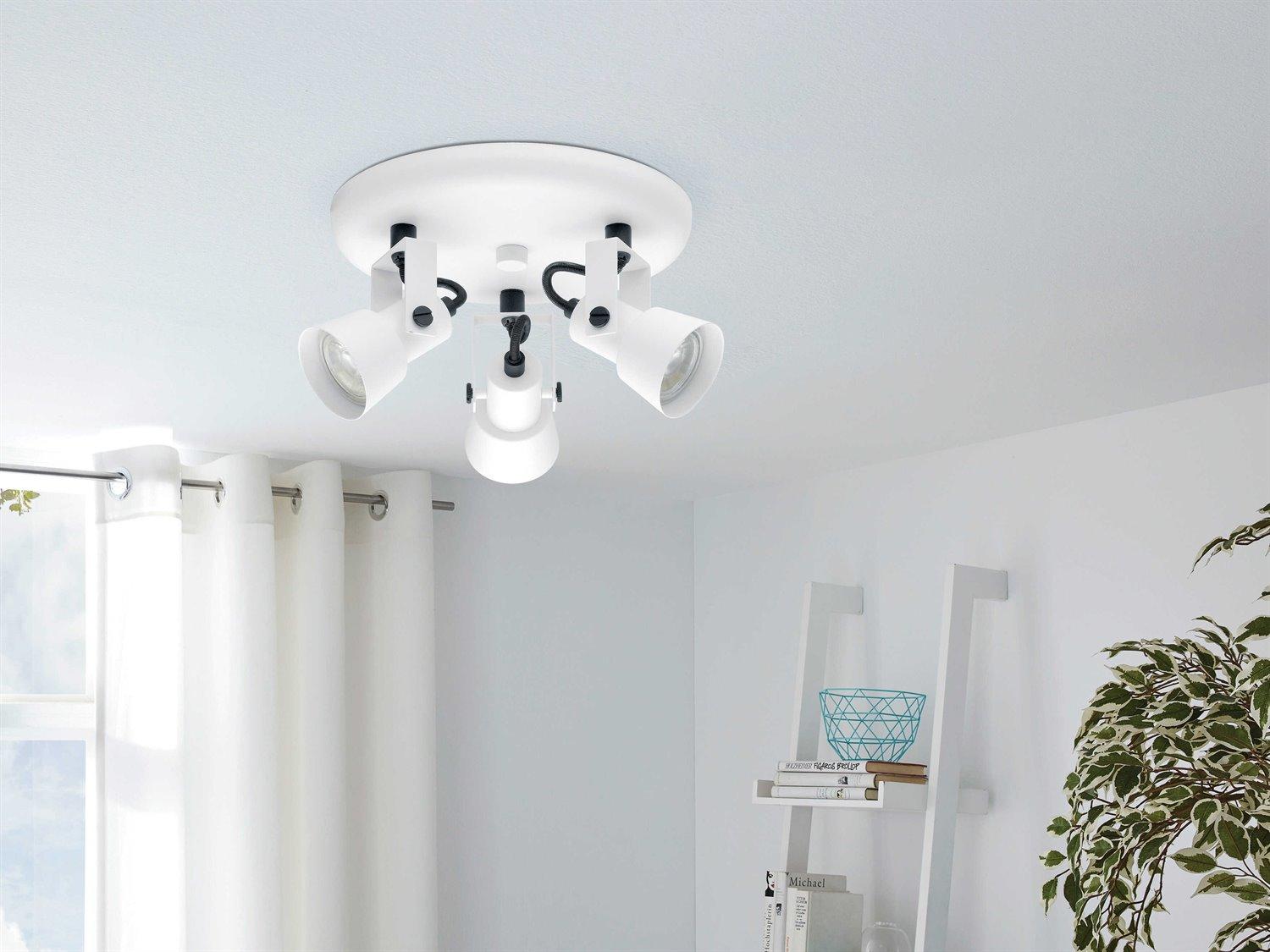 Eglo Trillo 3-Light White Black Spot Light