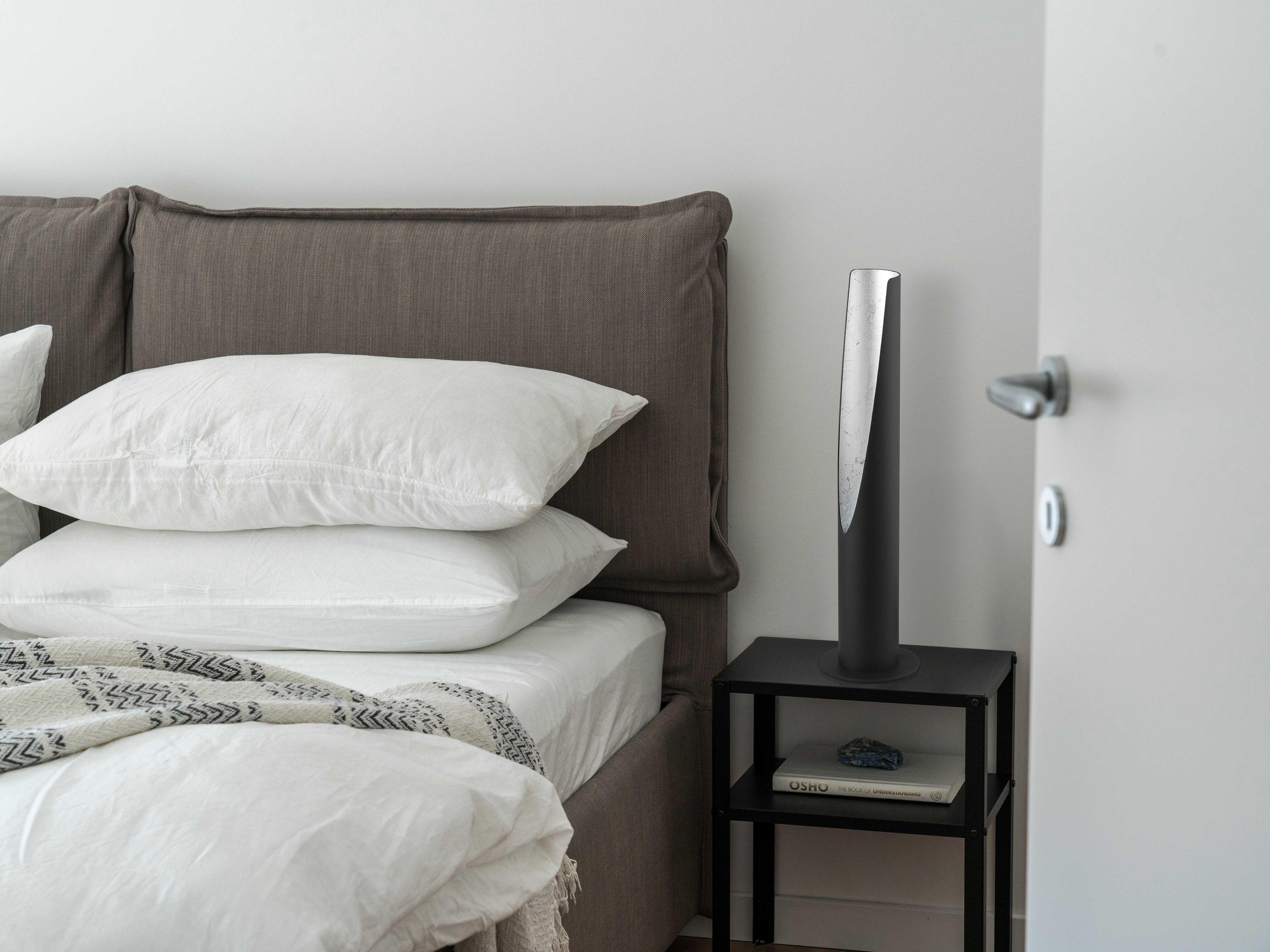 Eglo Barbotto Black White Silver Metal Table Lamp