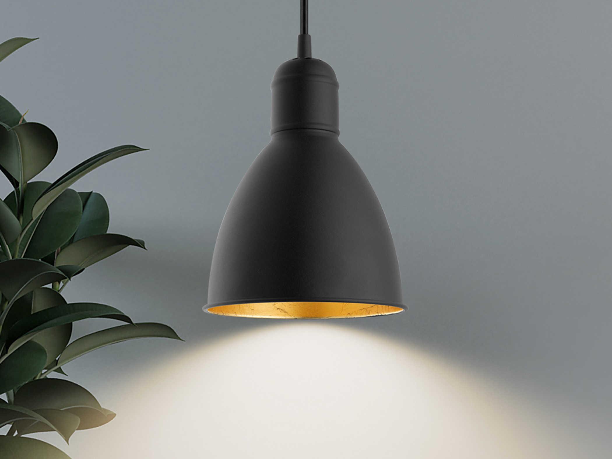 Eglo Priddy 1-Light Black Gold Bell Mini Pendant