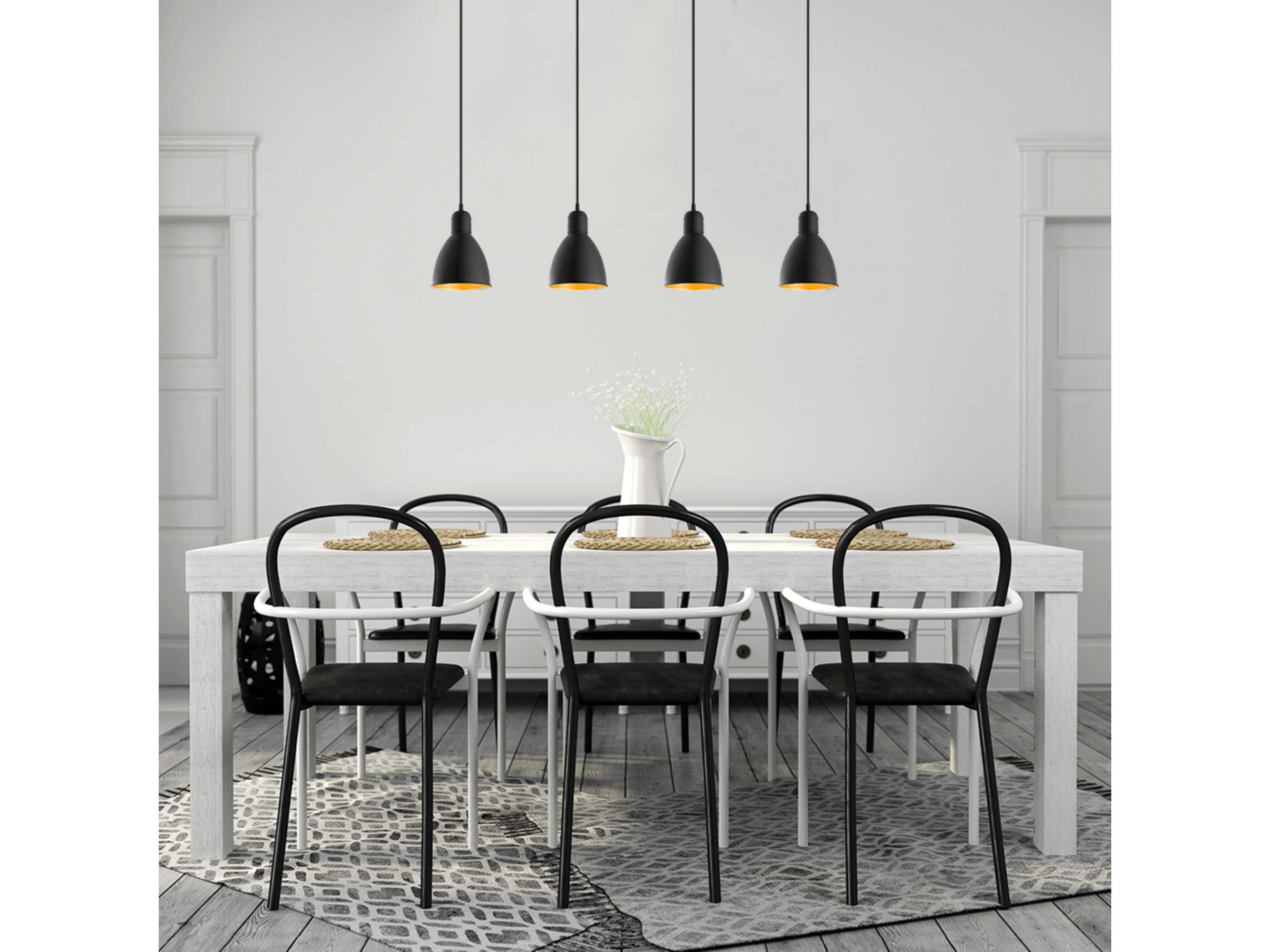 Eglo Priddy 4-Light Black Gold Bell Island Pendant