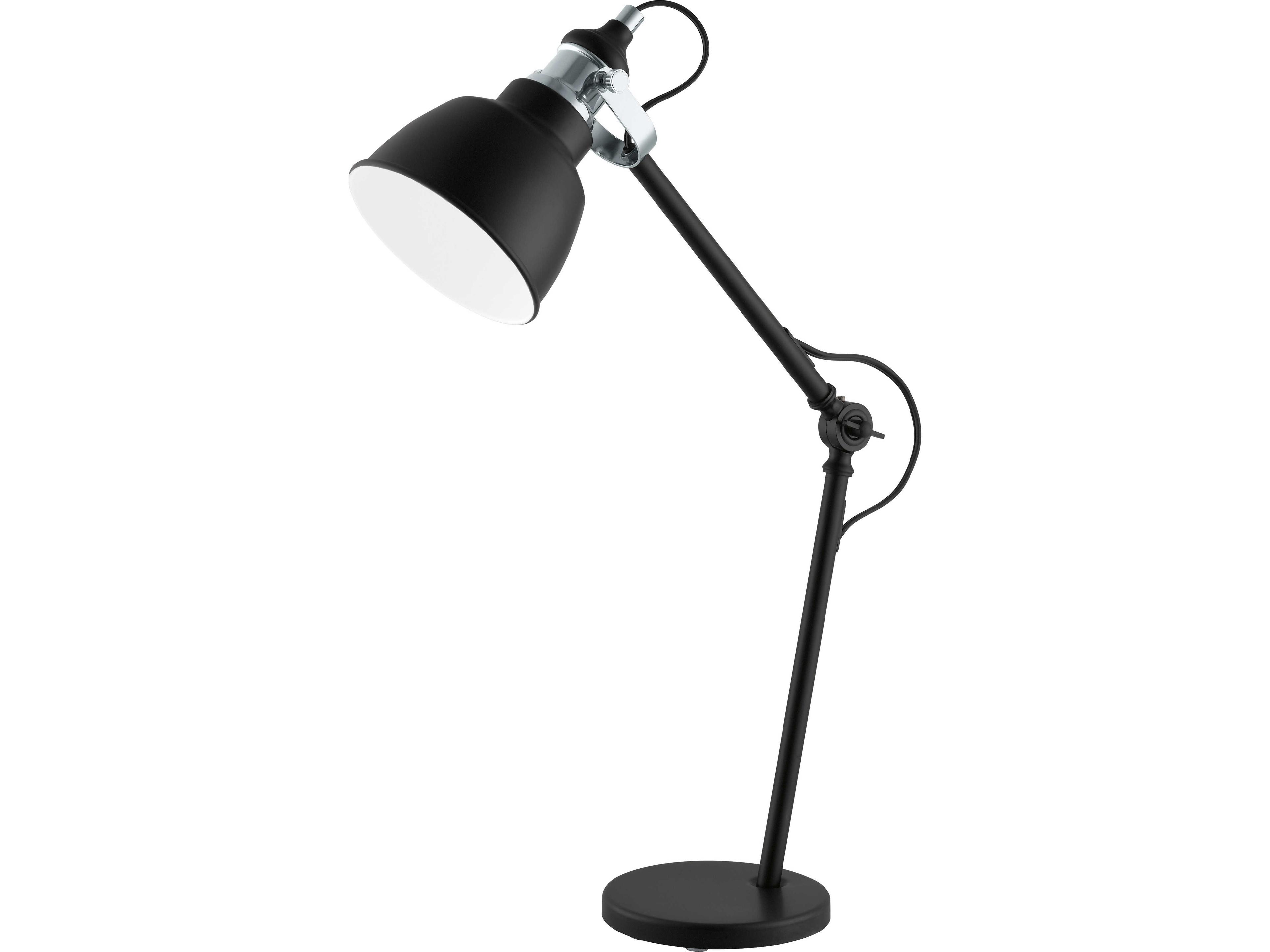Eglo Thornford Matte Black Chrome White Metal Desk Lamp