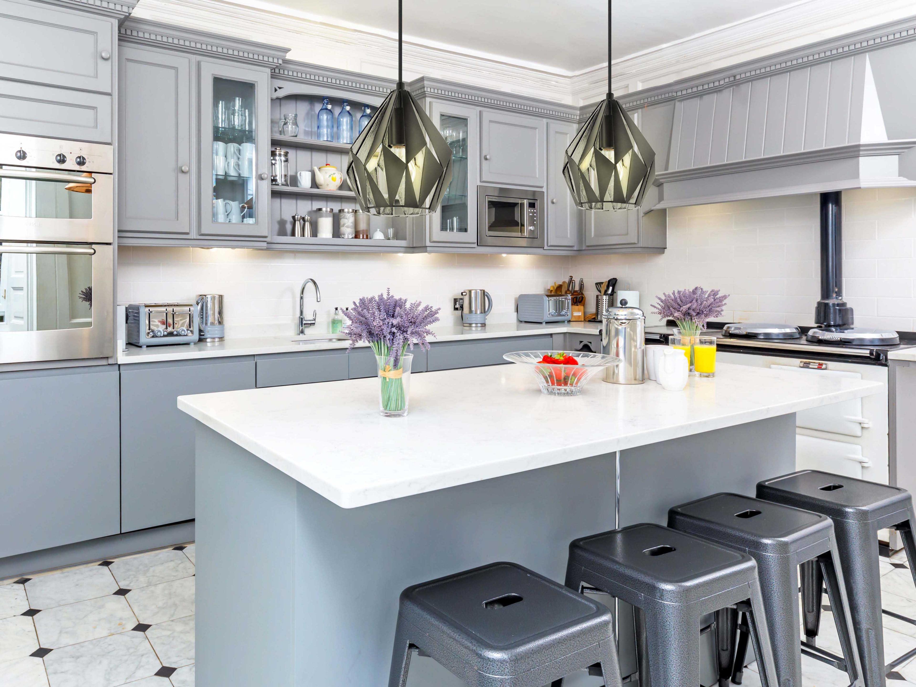 Eglo Carlton 1-Light Black Silver Geometric Mini Pendant