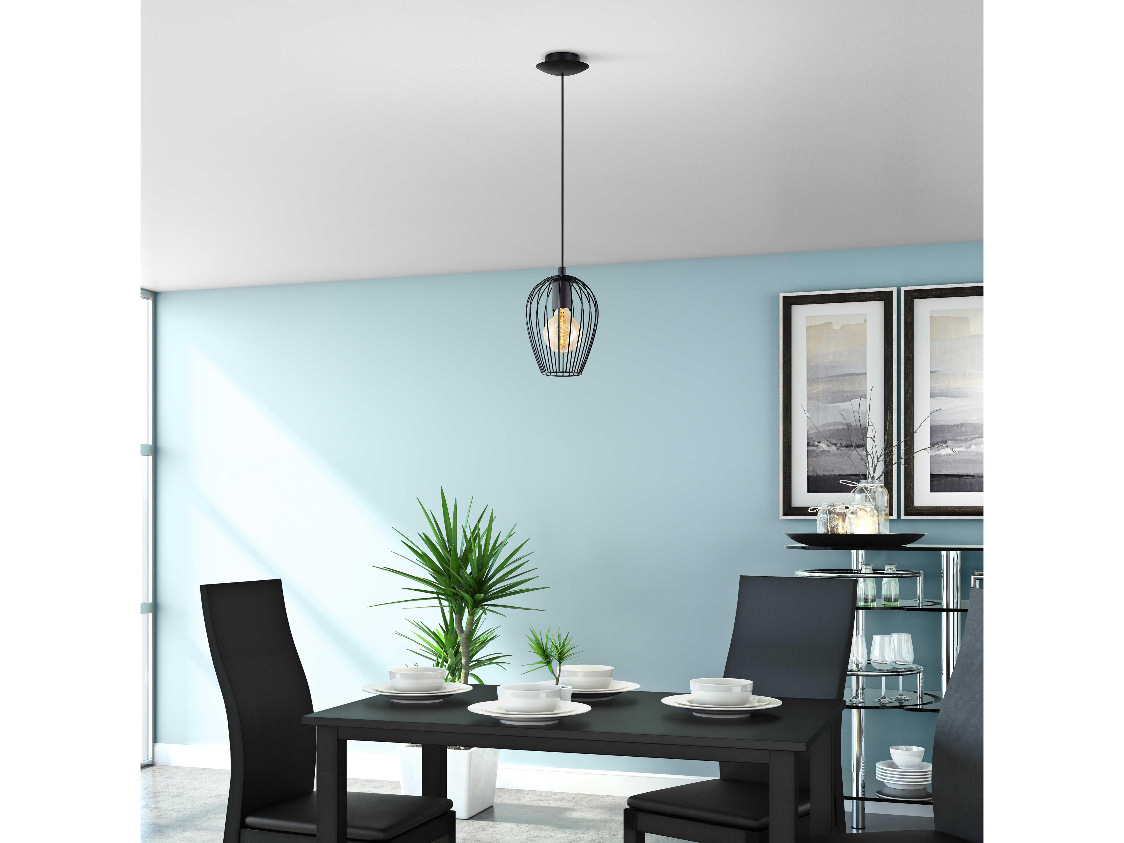 Eglo Strathclyde 1-Light Matte Black Mini Pendant