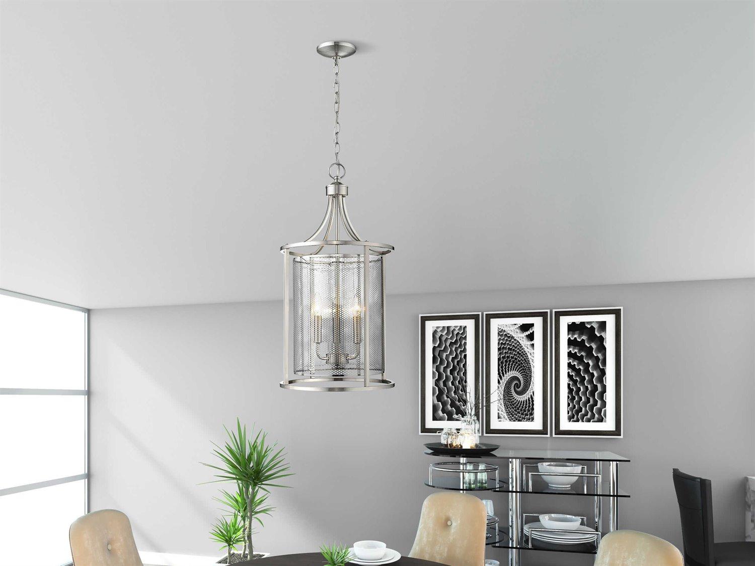 Eglo De Velde 3-Light Matte Nickel Lantern Pendant