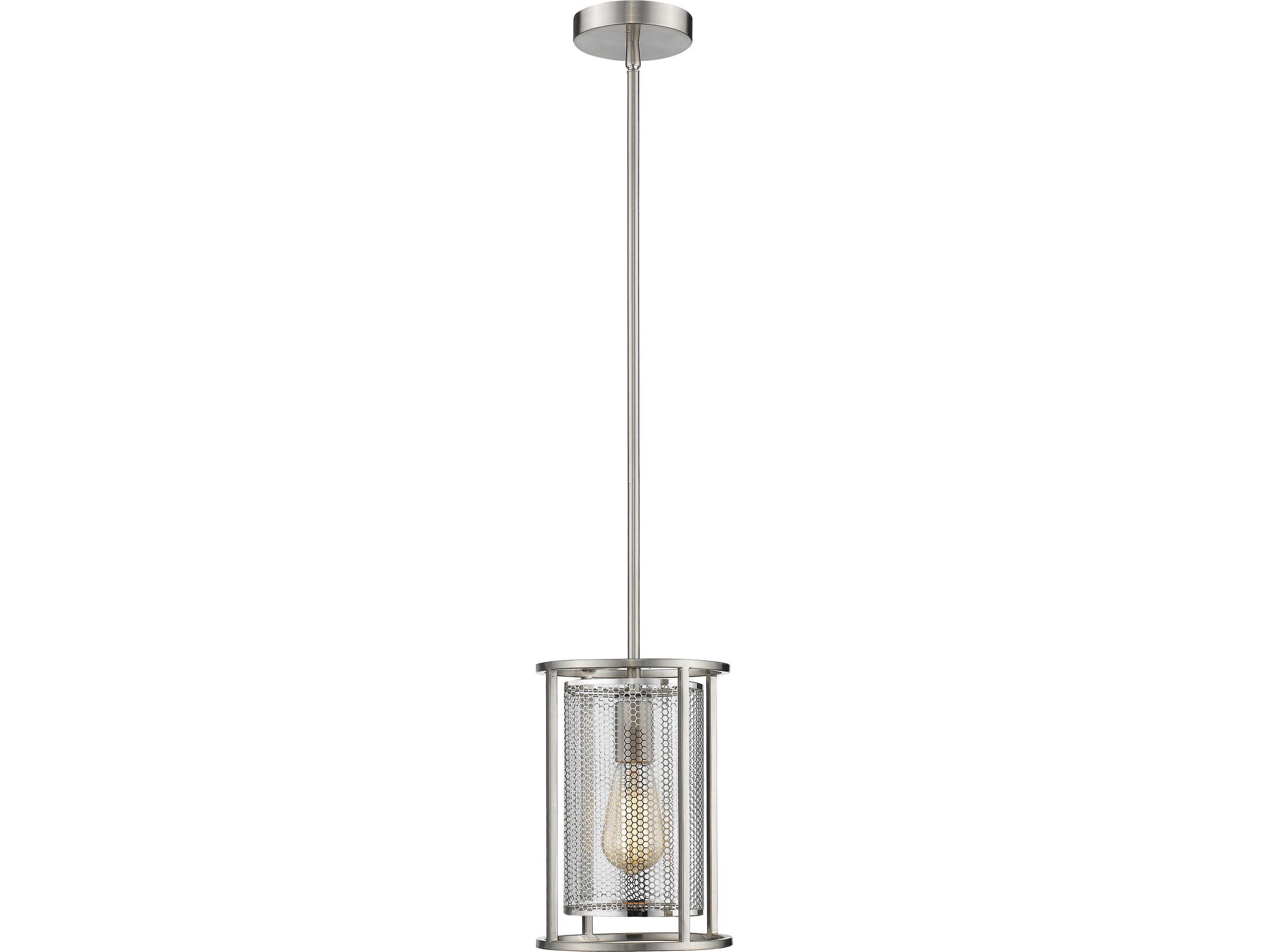 Eglo De Velde 1-Light Matte Nickel Cylinder Mini Pendant