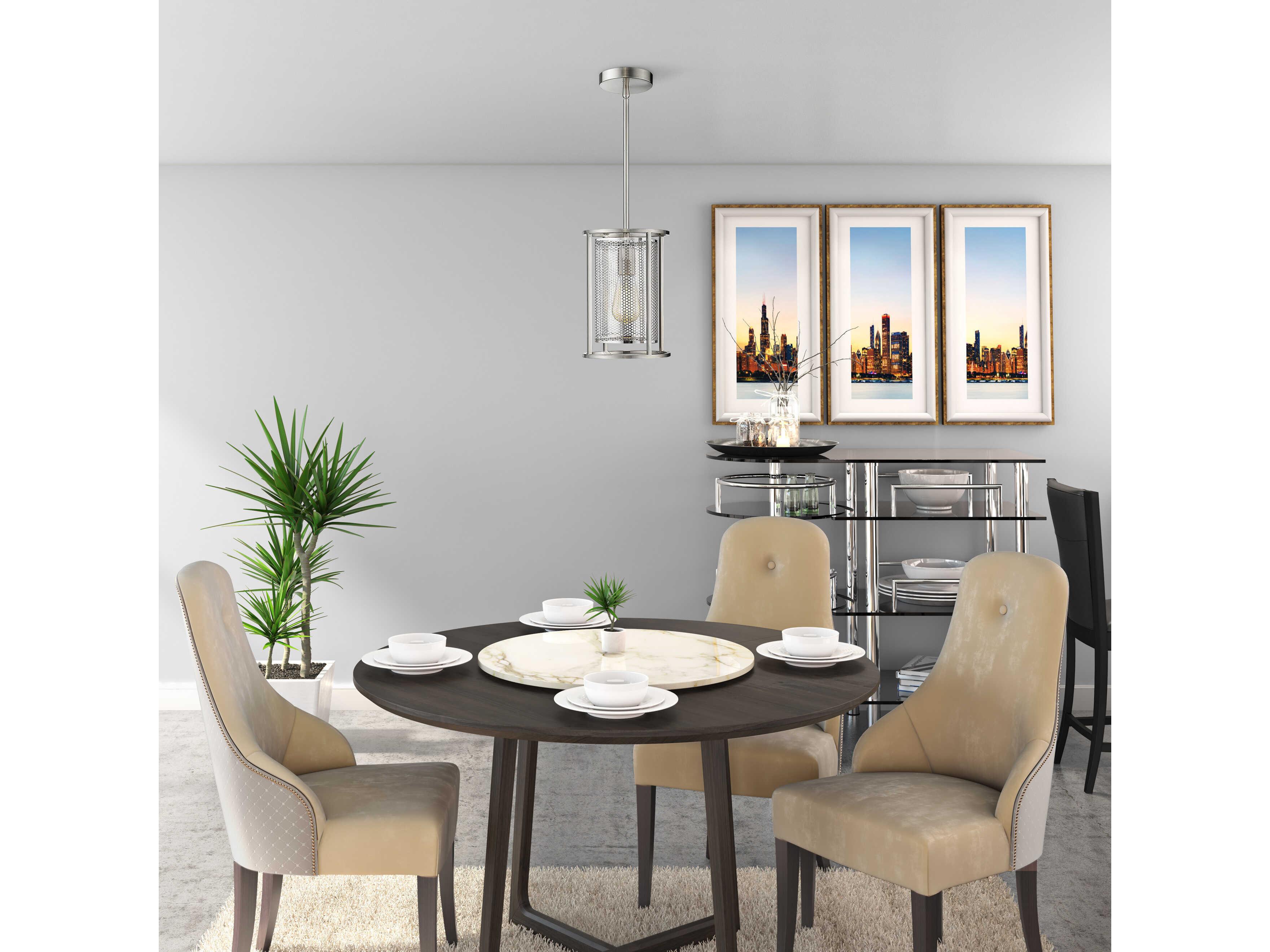 Eglo De Velde 1-Light Matte Nickel Cylinder Mini Pendant