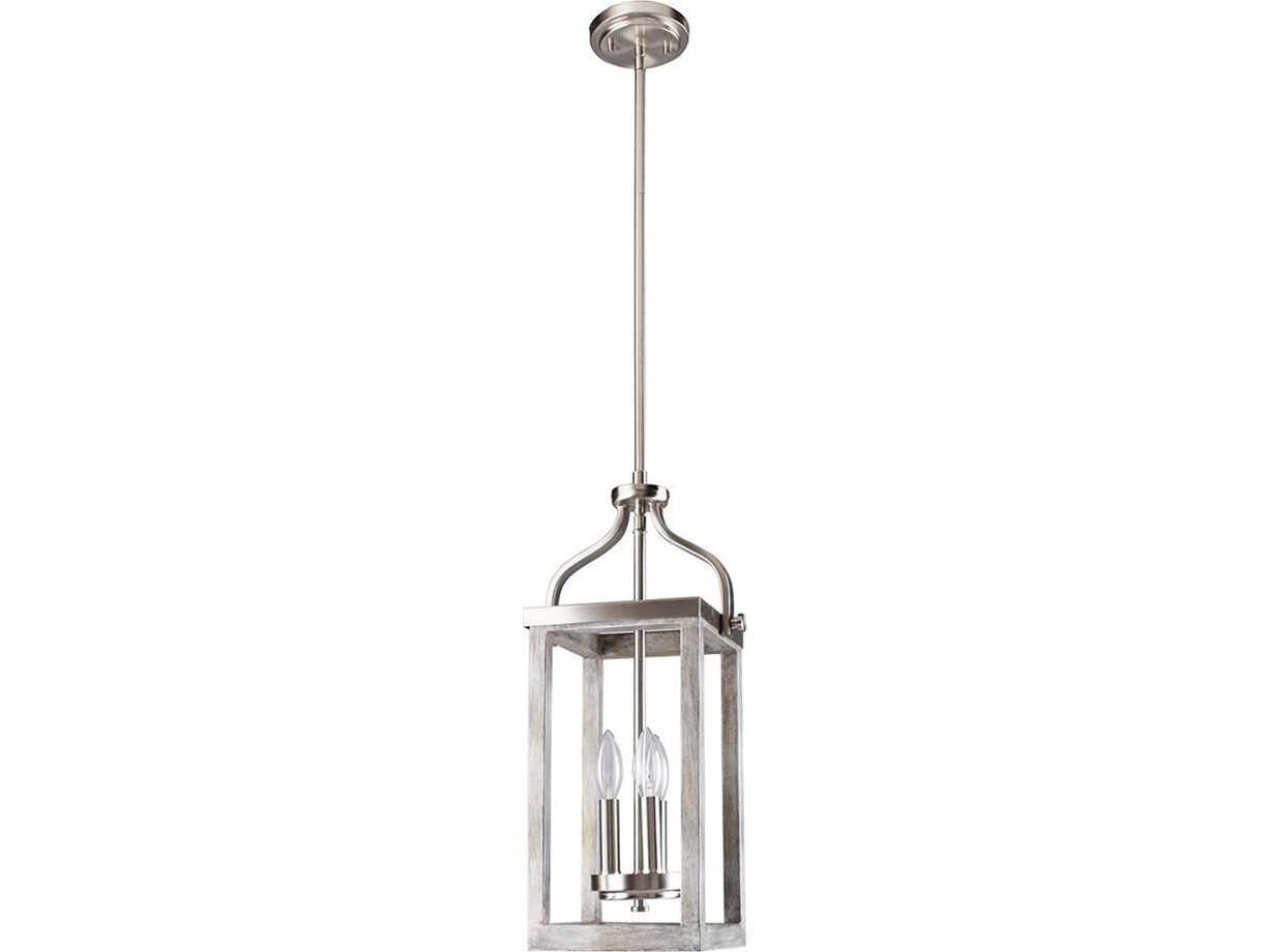 Eglo Westbury 3-Light Brown Acia Wood Brushed Nickel Mini Pendant