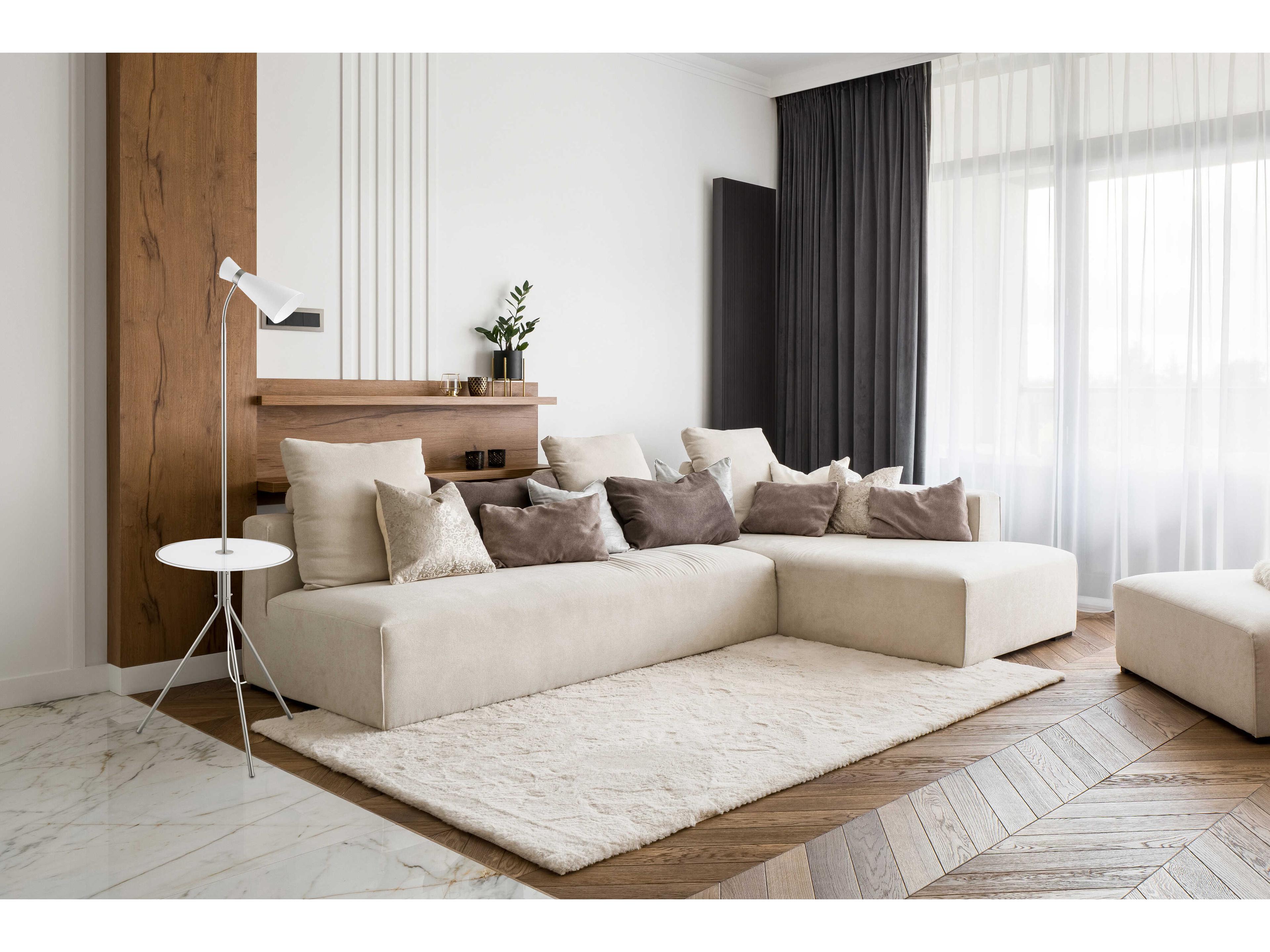 Eglo Policara Matte Nickel Floor Lamp