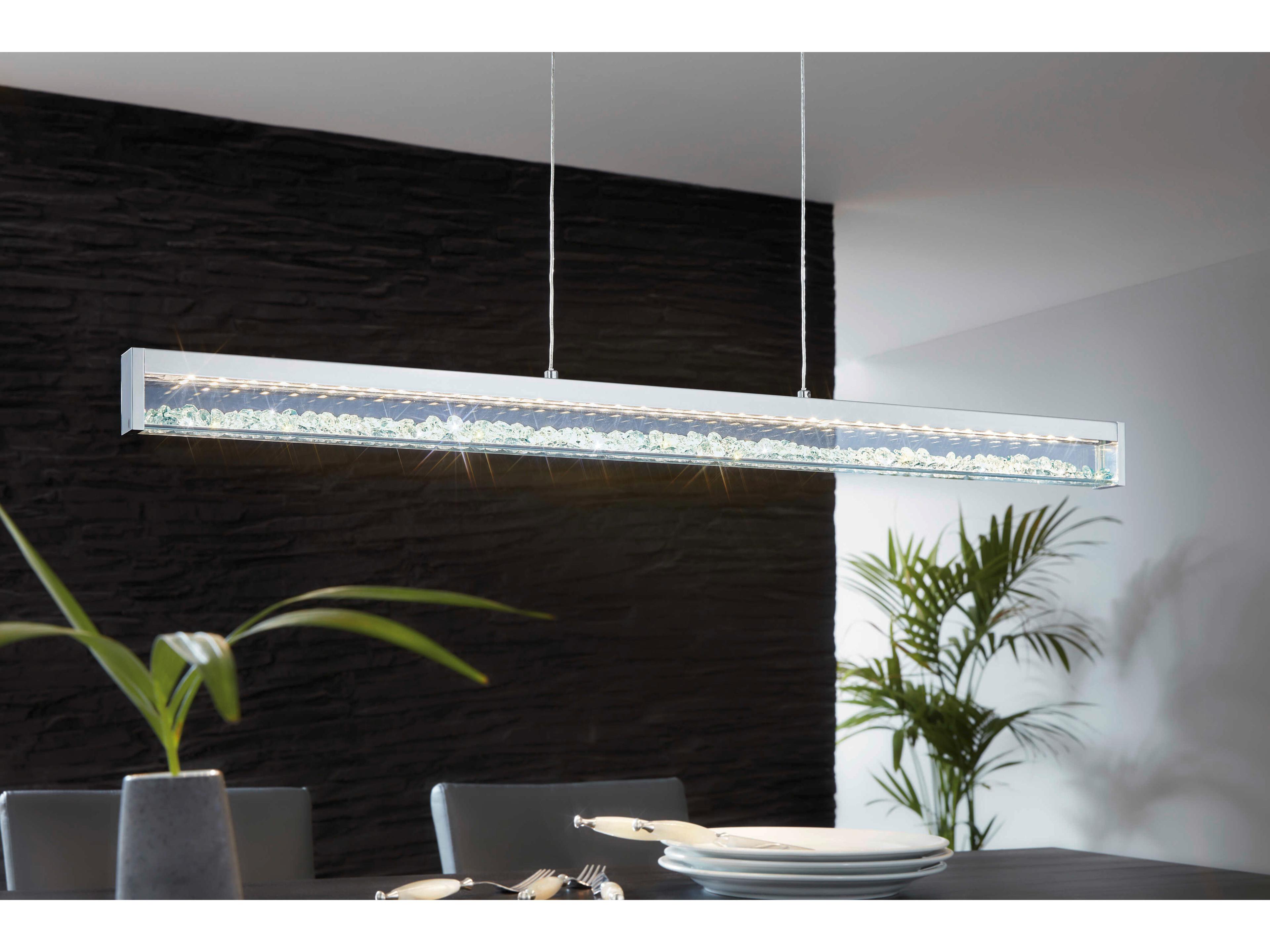 Eglo Cardito 1-Light Chrome Linear Island Pendant