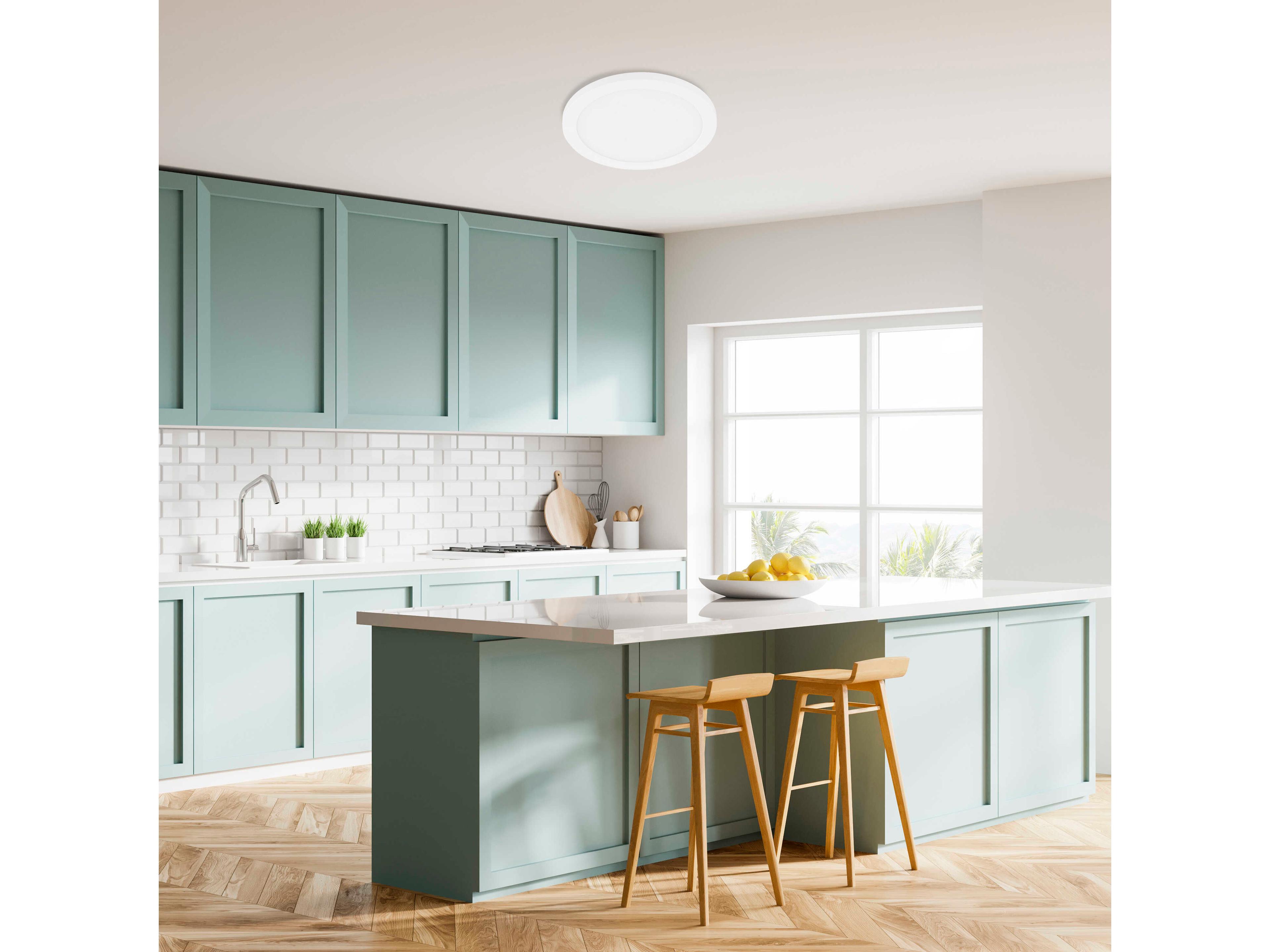 Eglo Trago 1-Light White Round Flush Mount