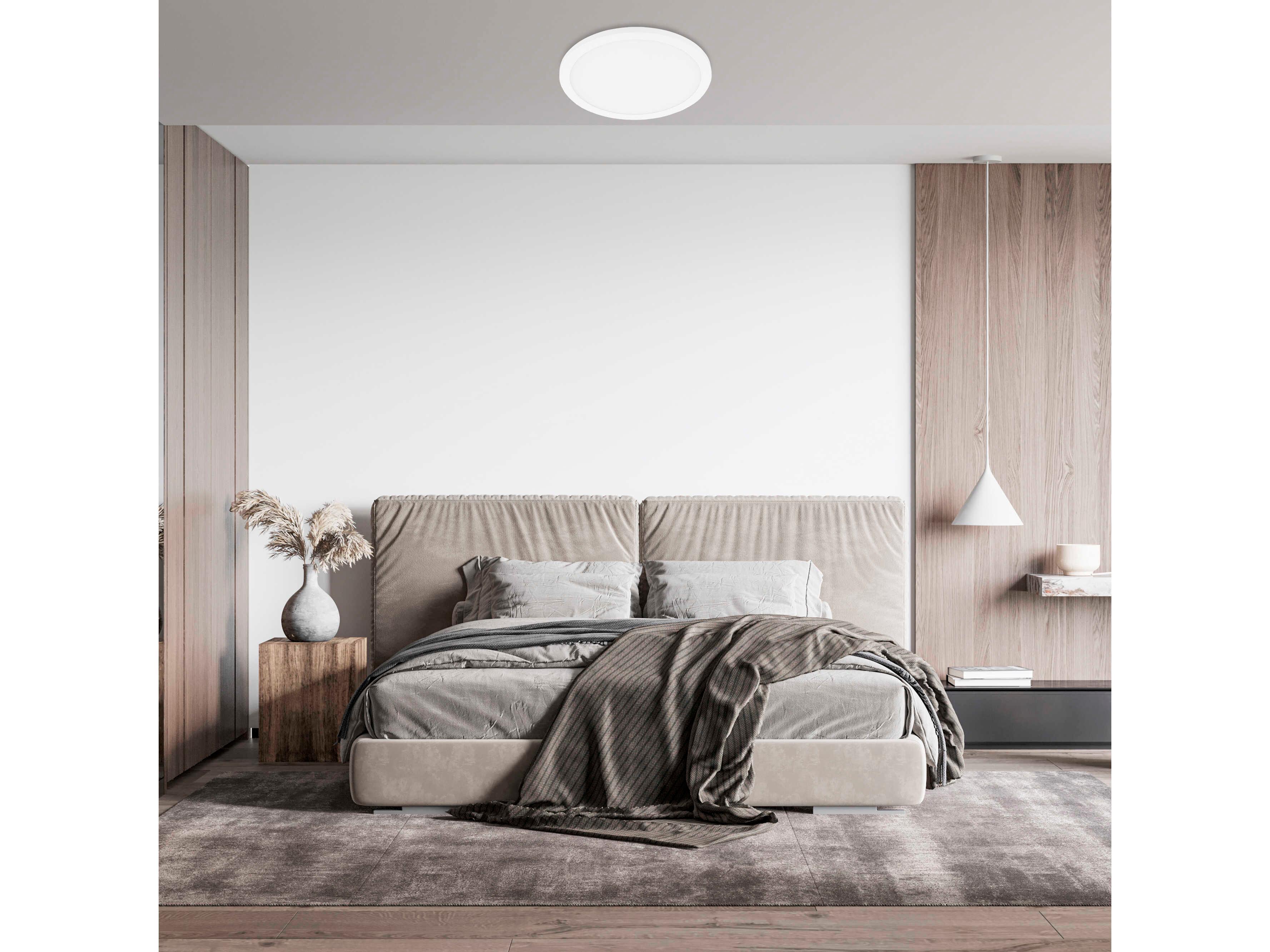 Eglo Trago 1-Light White Round Flush Mount