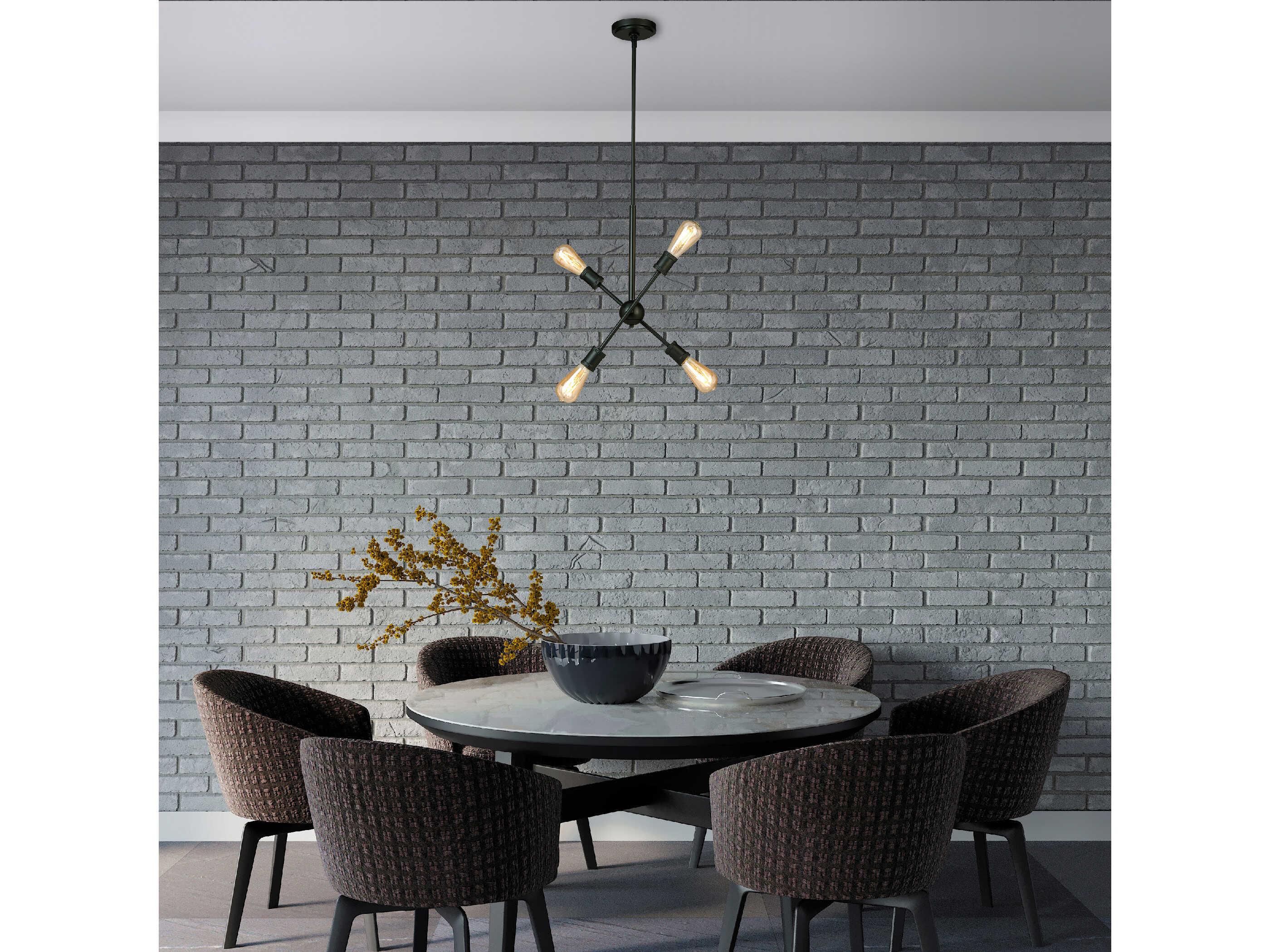 Eglo Etris Row 4-Light Black Sputnik Pendant