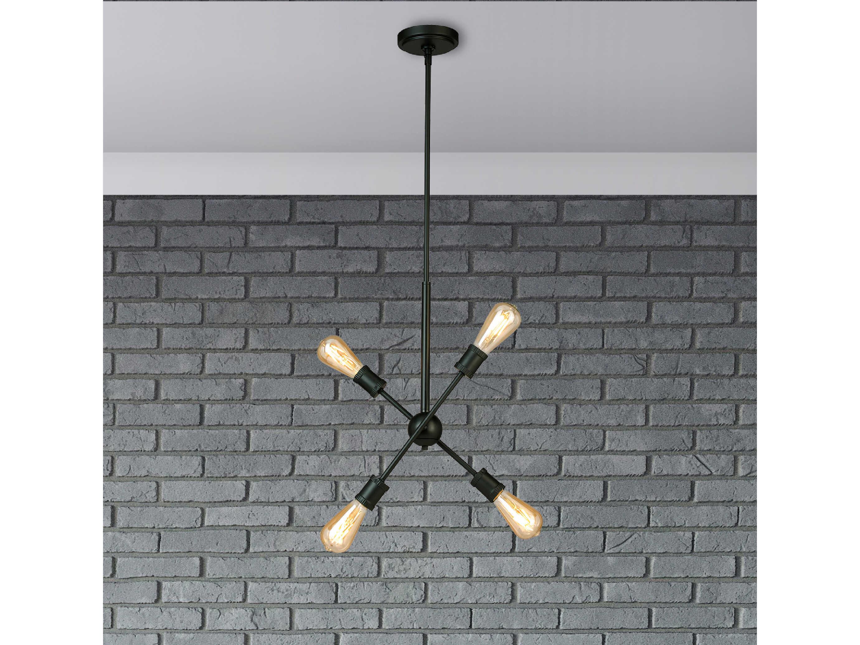 Eglo Etris Row 4-Light Black Sputnik Pendant