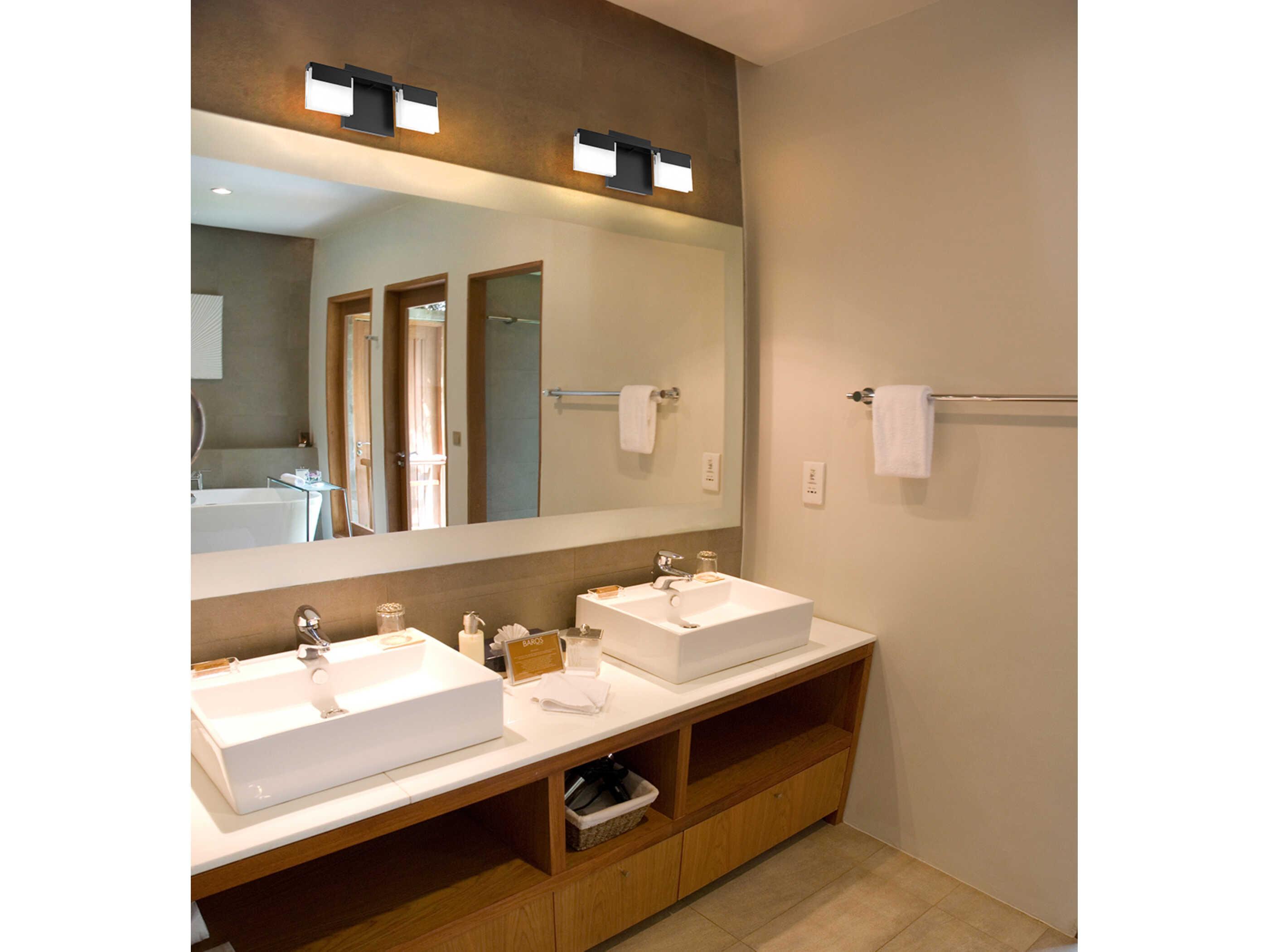 Eglo Vente 2-Light Matte Black Vanity Light