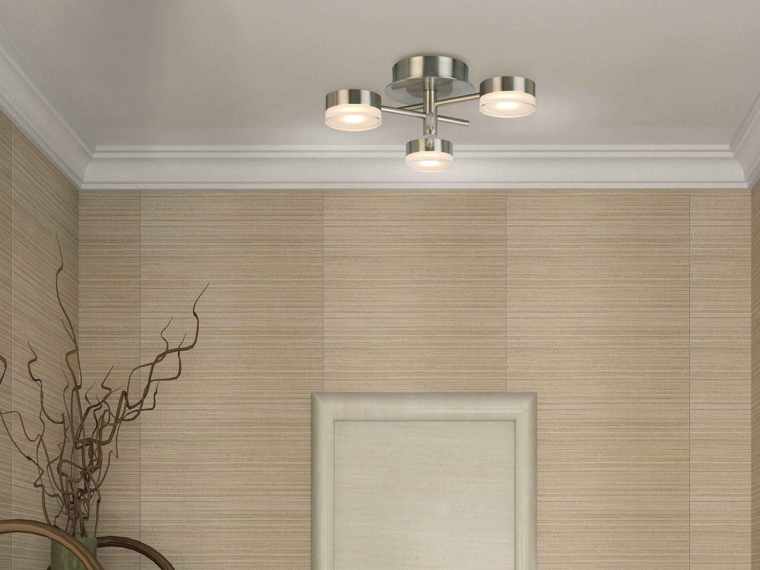 Eglo Transton 3-Light Brushed Nickel Semi Flush Mount