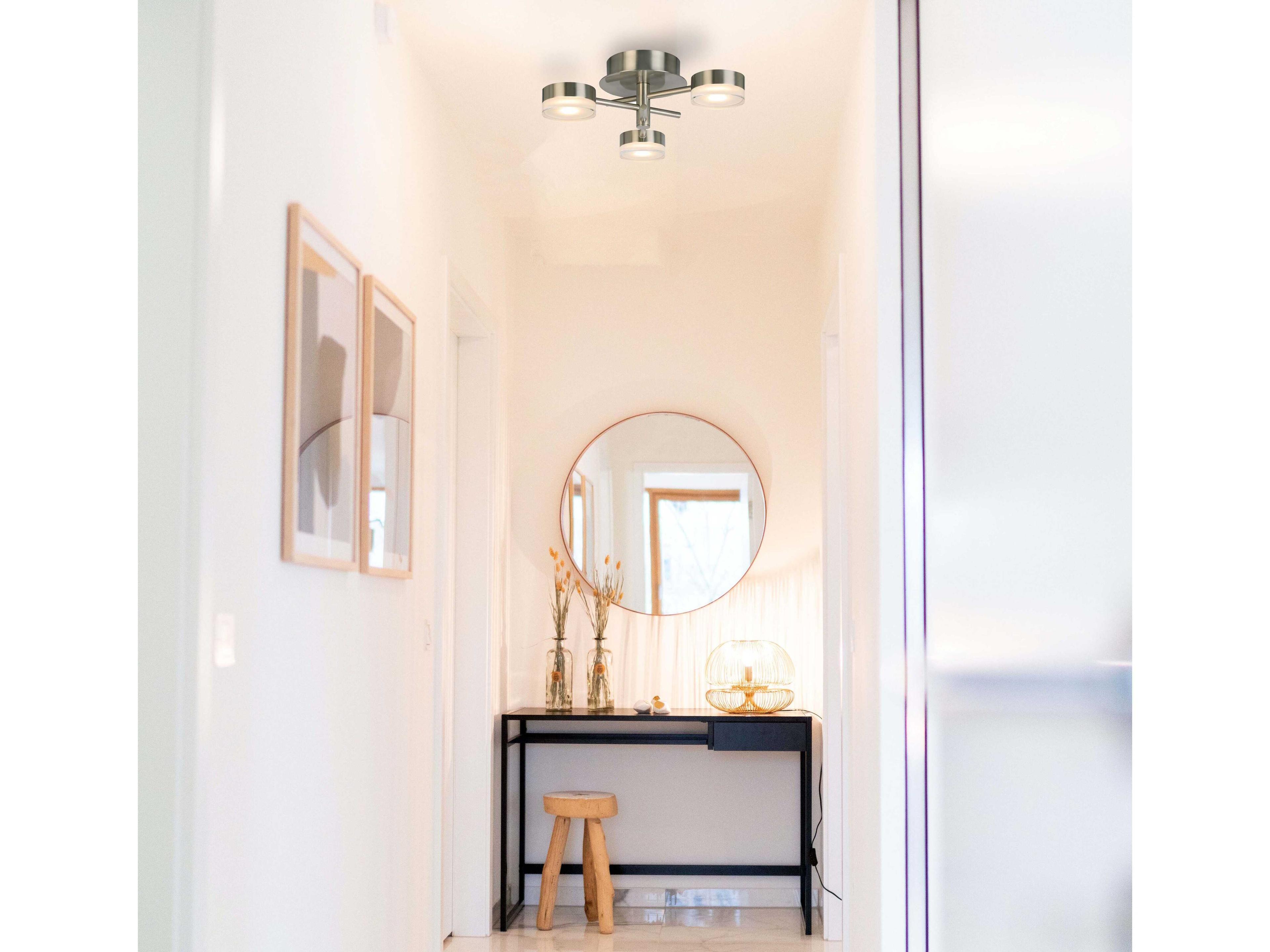 Eglo Transton 3-Light Brushed Nickel Semi Flush Mount