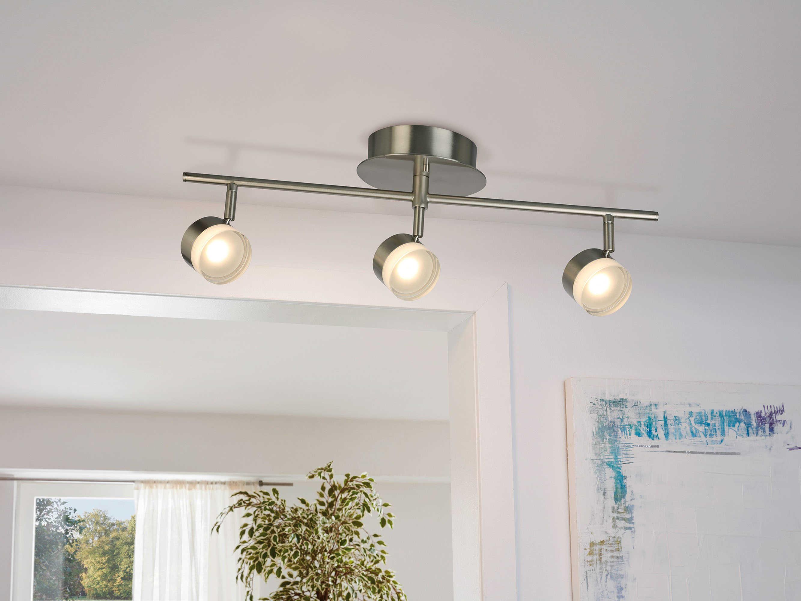 Eglo Newport Hill 3-Light Brushed Nickel Linear Track & Rail Light