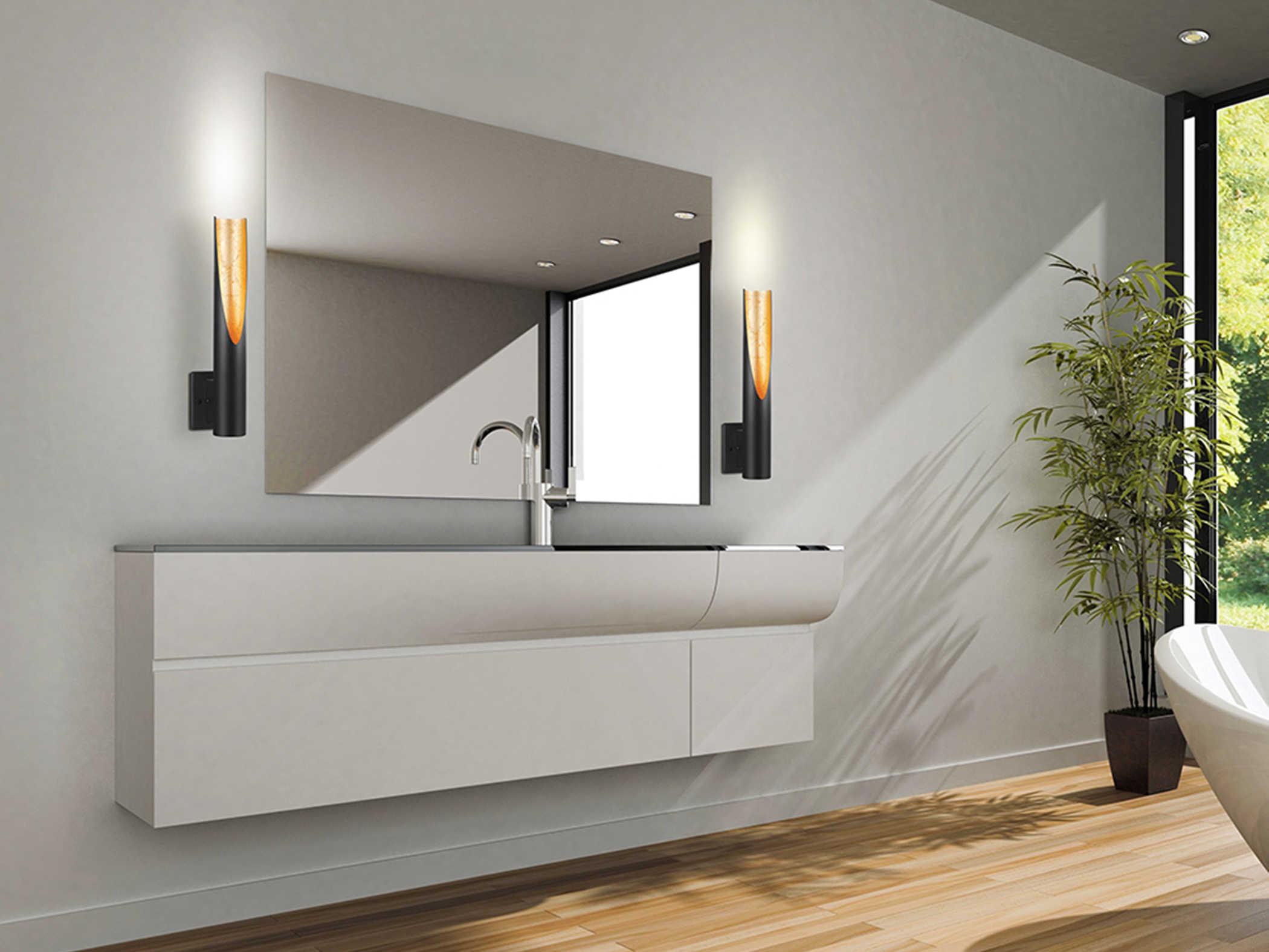 Eglo Barbotto 1-Light Black Gold Wall Sconce