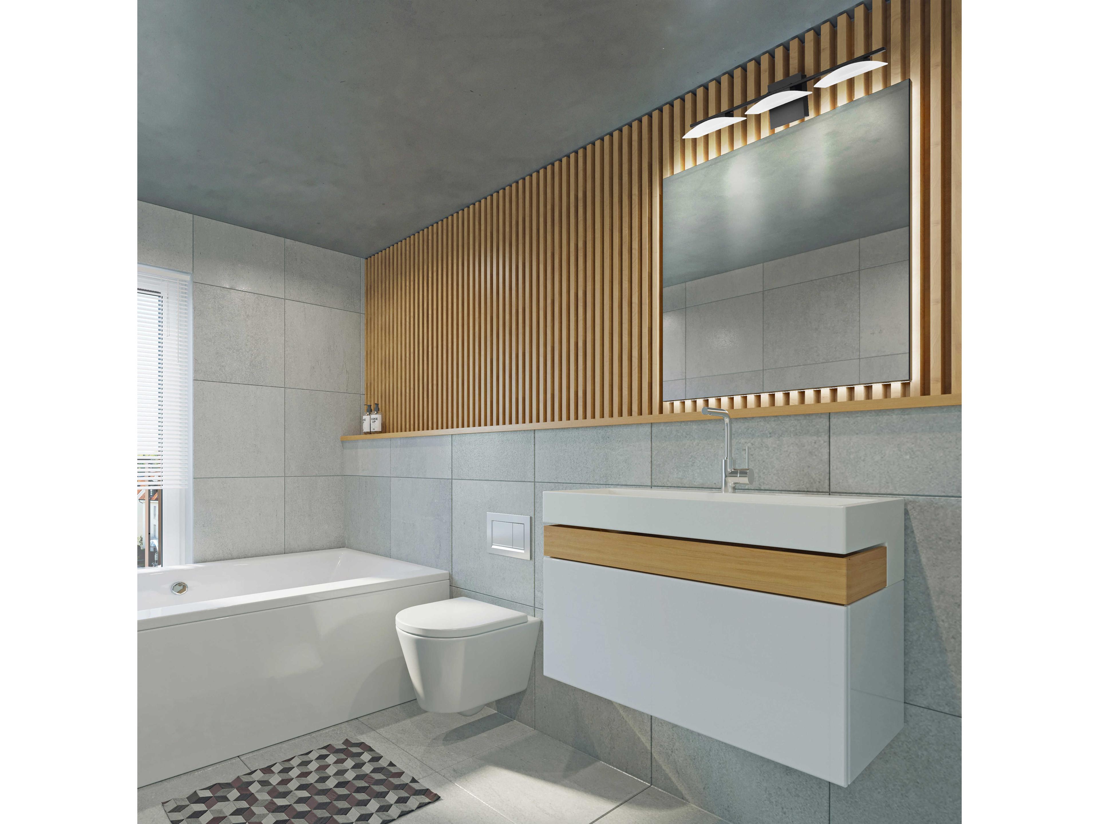 Eglo Matrass 3-Light Matt Black Vanity Light