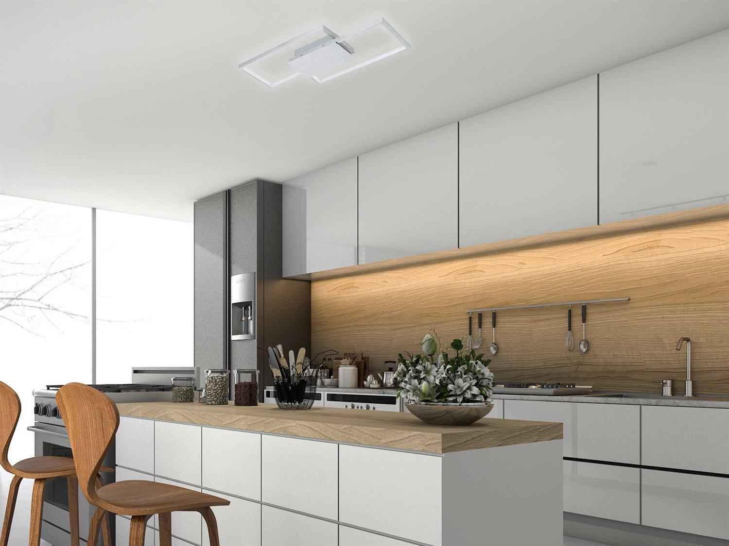 Eglo Milanius 1-Light Brushed Aluminum Silver Geometric Flush Mount