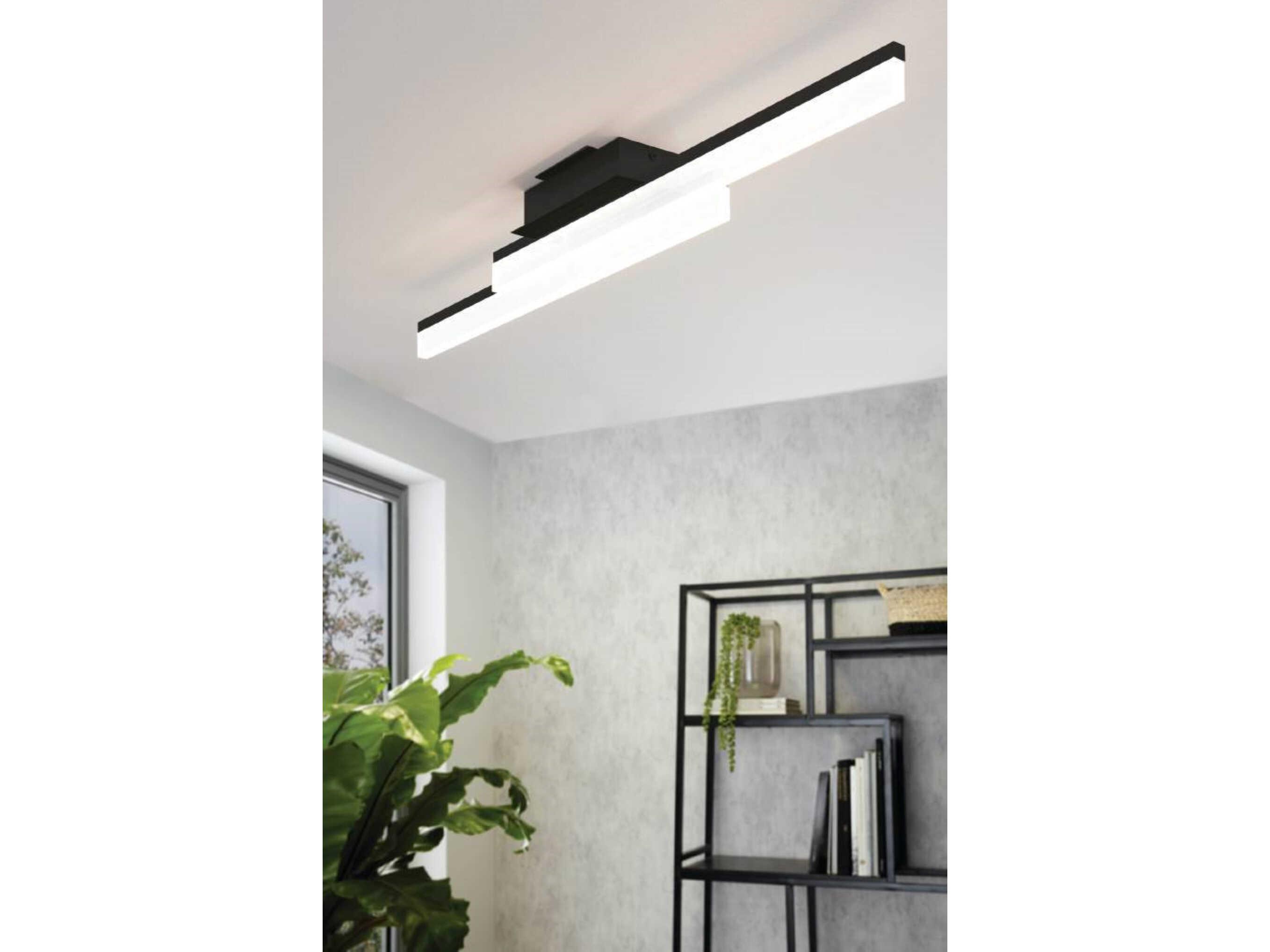 Eglo Palmital 1-Light Matte Black Linear Semi Flush Mount