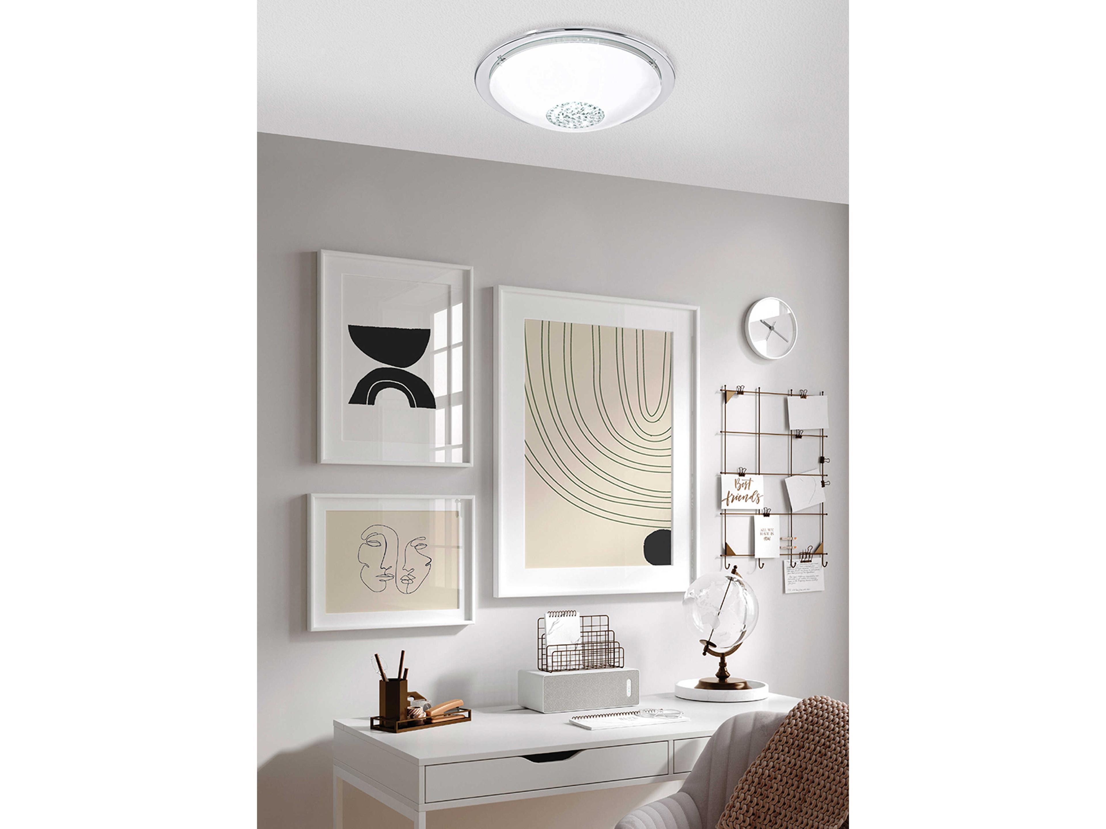 Eglo Giolina 1-Light Chrome Bowl Flush Mount