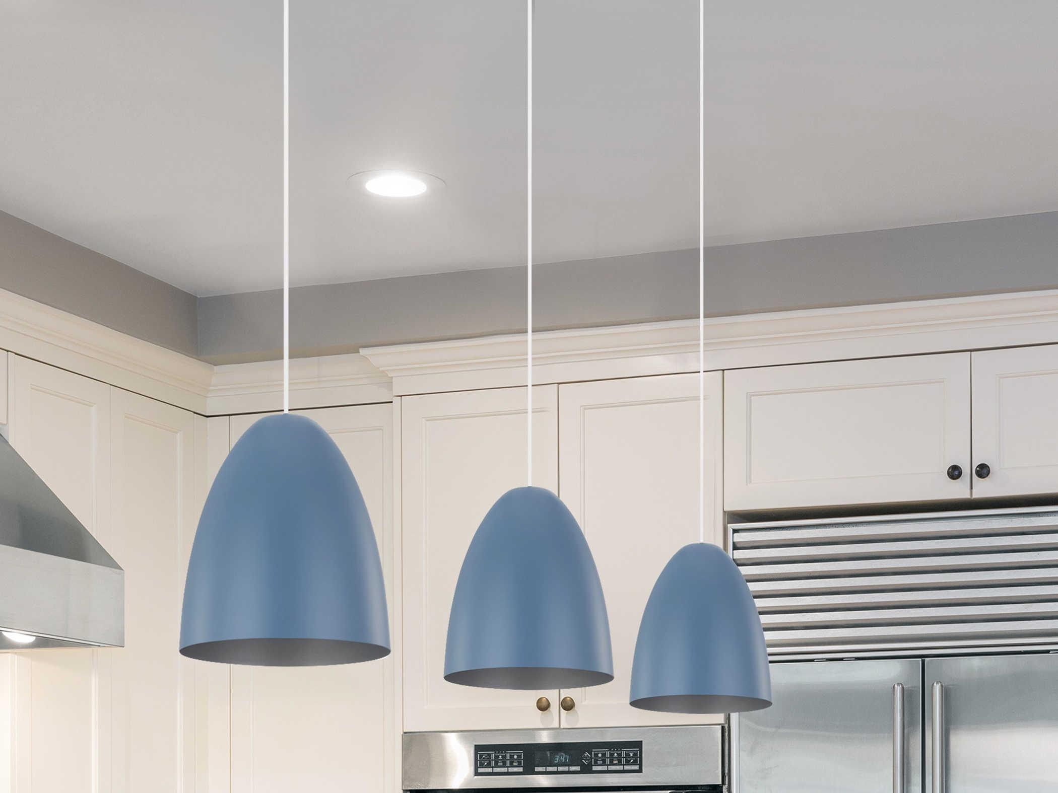 Eglo Sarabia 1-Light Pastel Dark Blue Silver Mini Pendant