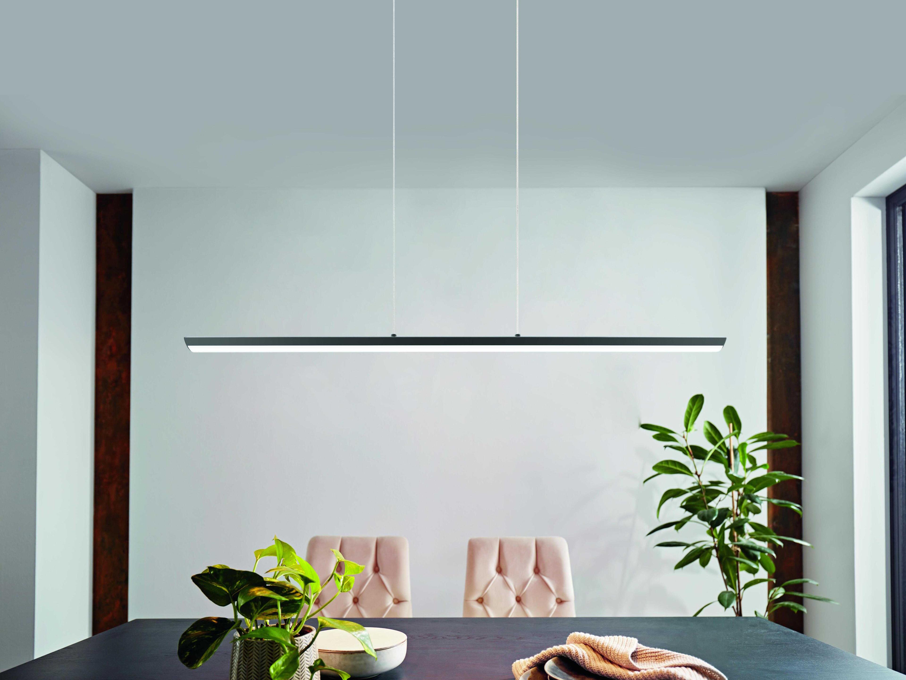 Eglo Pellaro 1-Light Matte Black Linear Island Pendant