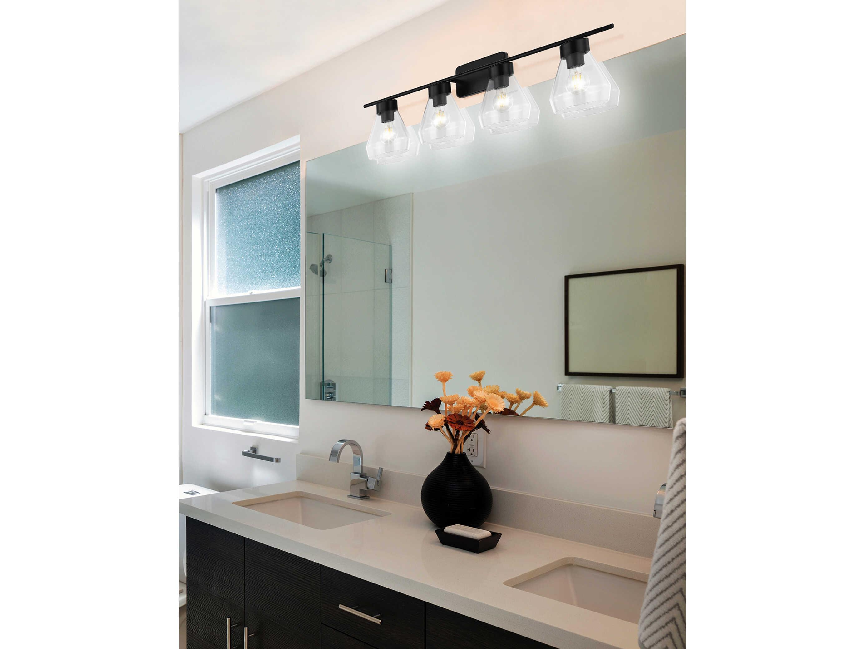 Eglo Montey 4-Light Matte Black Vanity Light