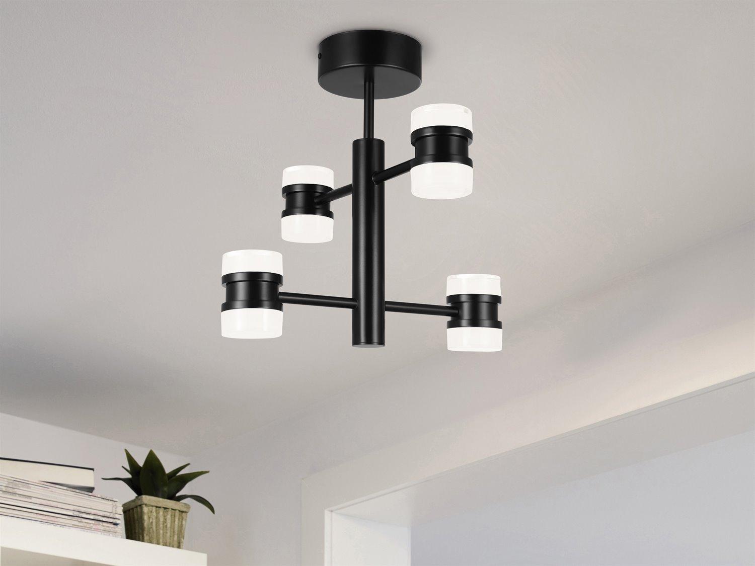 Eglo Romendo 4-Light Matte Black Semi Flush Mount