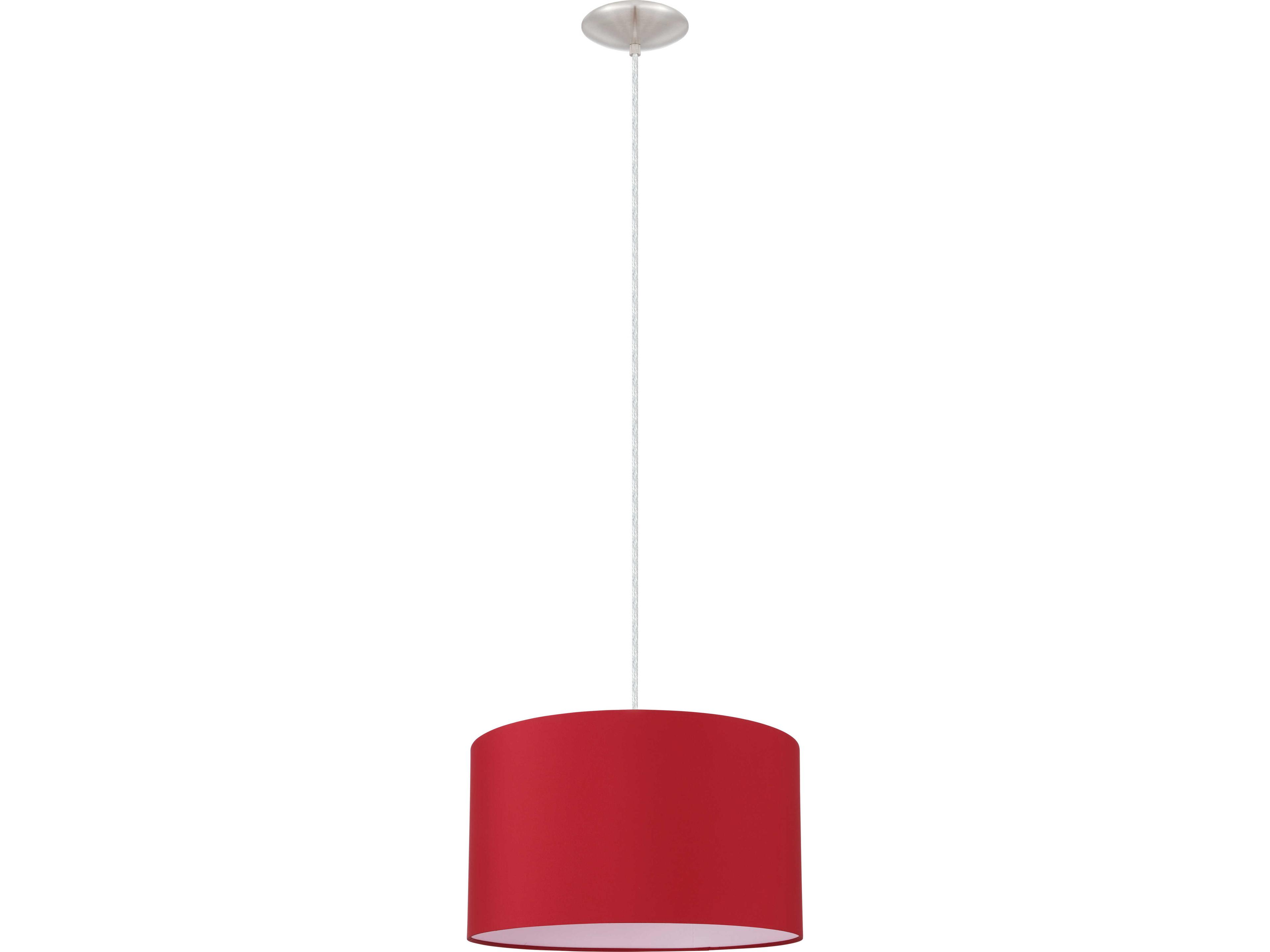 Eglo Mandana 1-Light Matte Nickel Red Drum Pendant