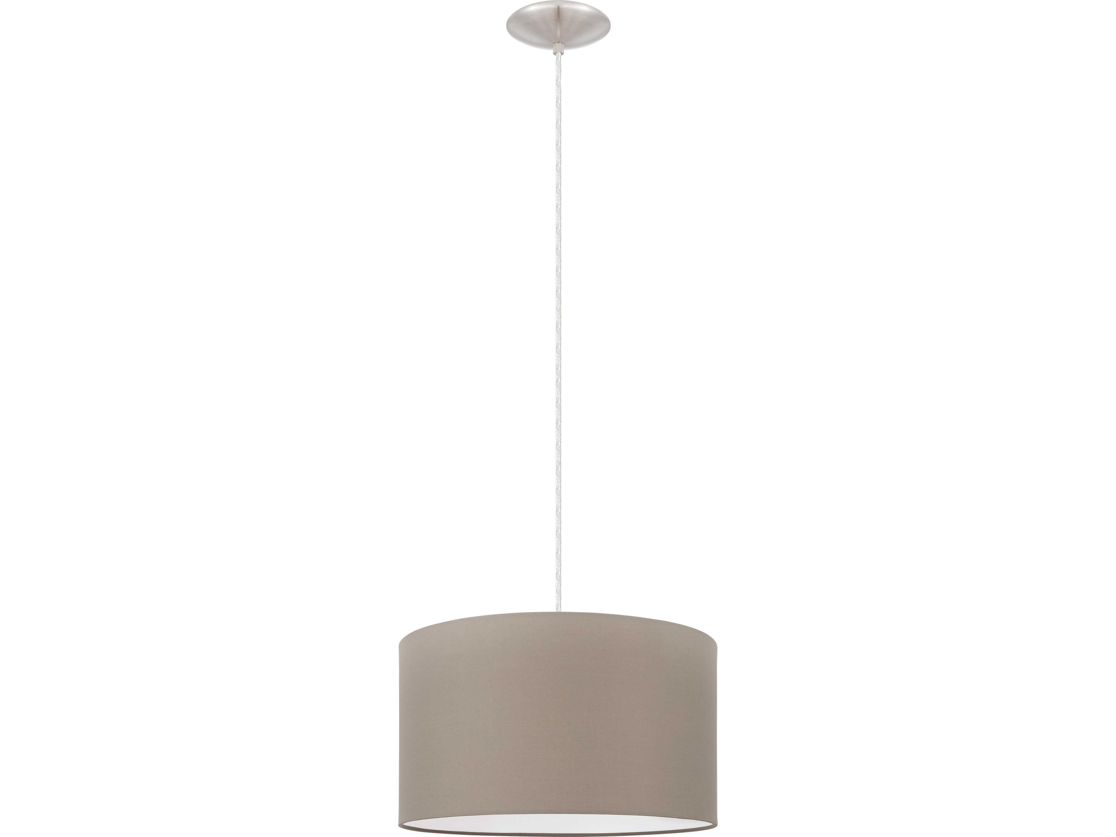 Eglo Mandana 1-Light Matte Nickel Brown Drum Pendant
