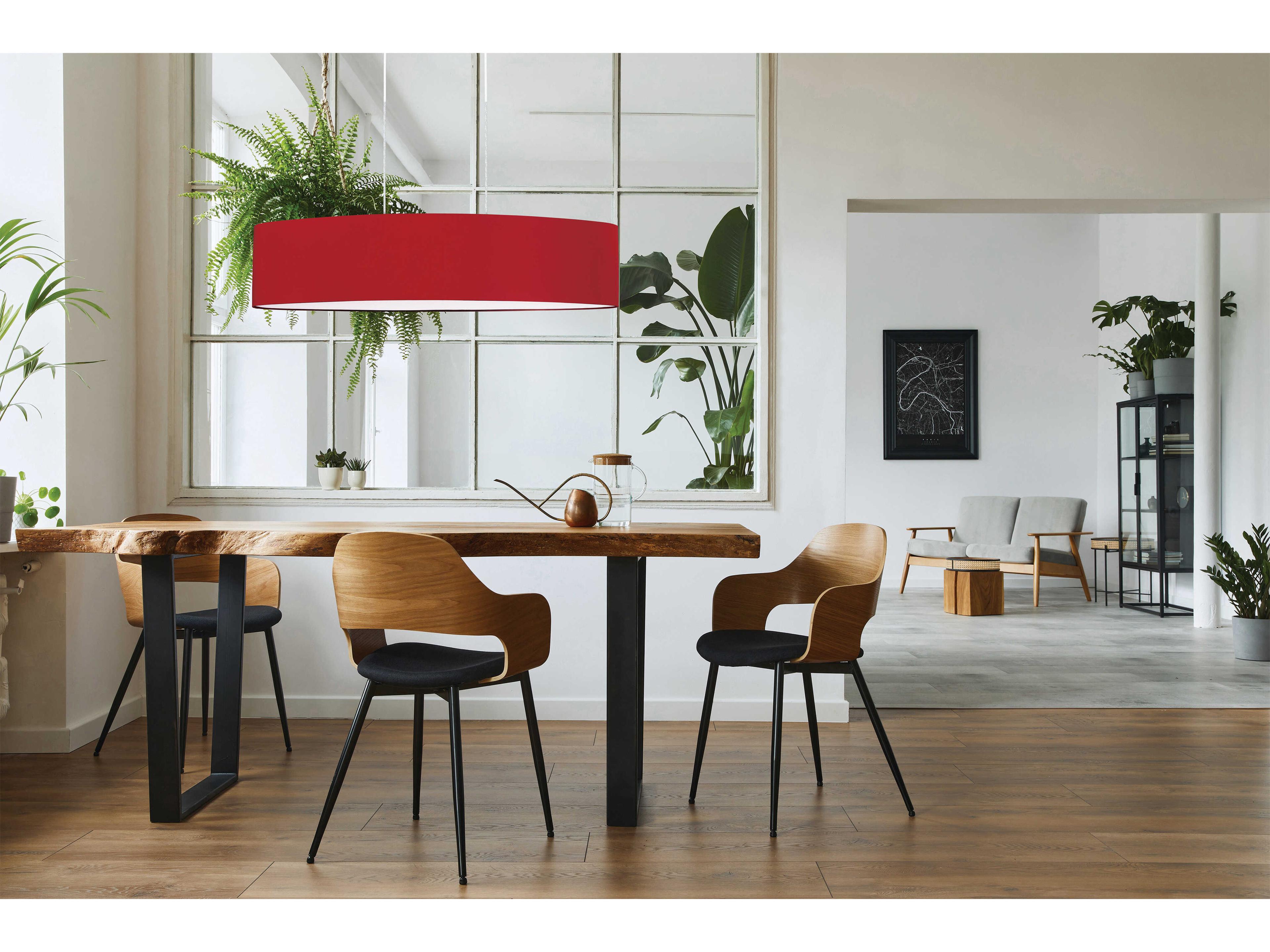 Eglo Mandana 2-Light Matte Nickel Red Island Pendant