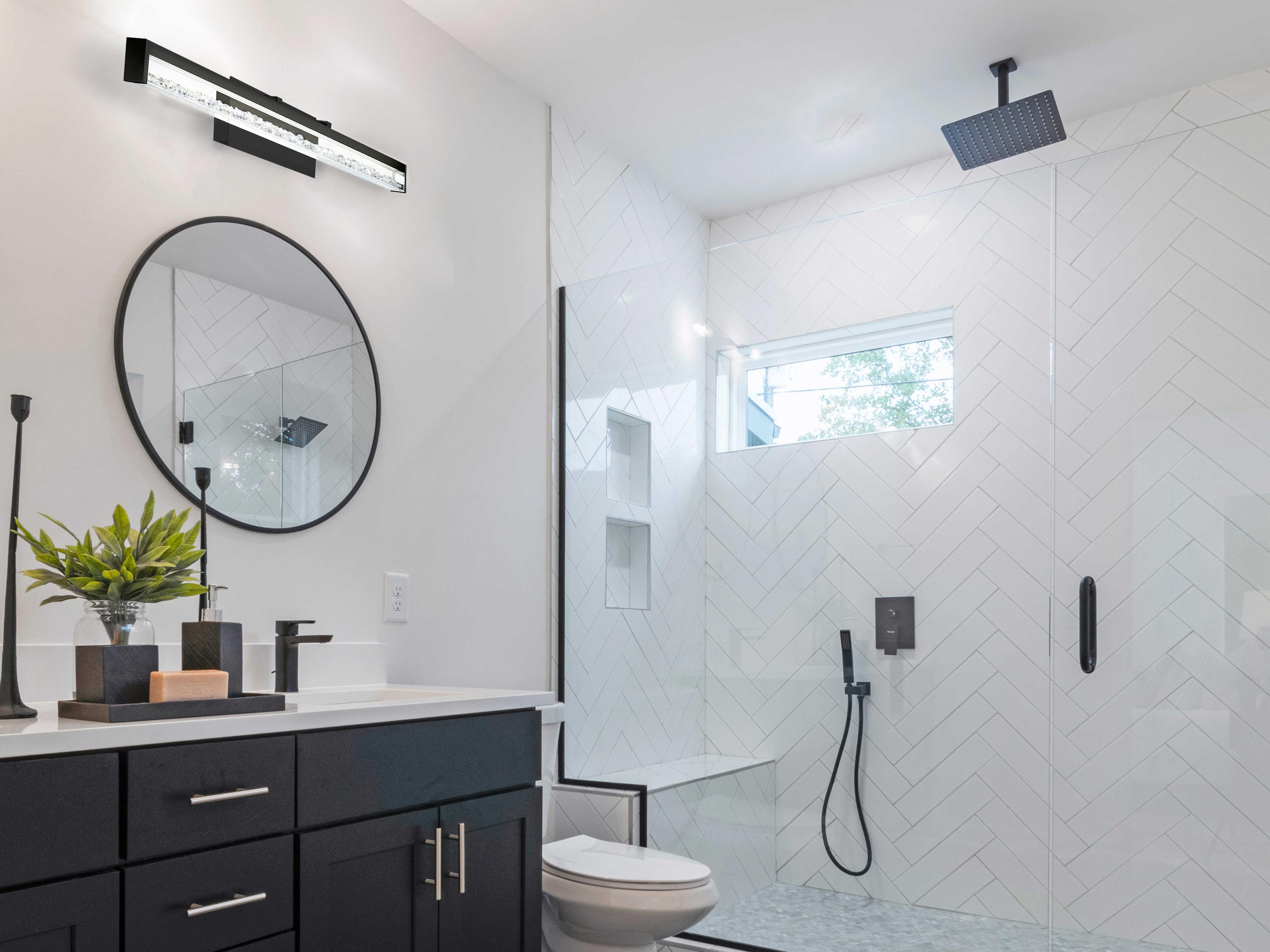 Eglo Cardito 1-Light Matte Black Vanity Light