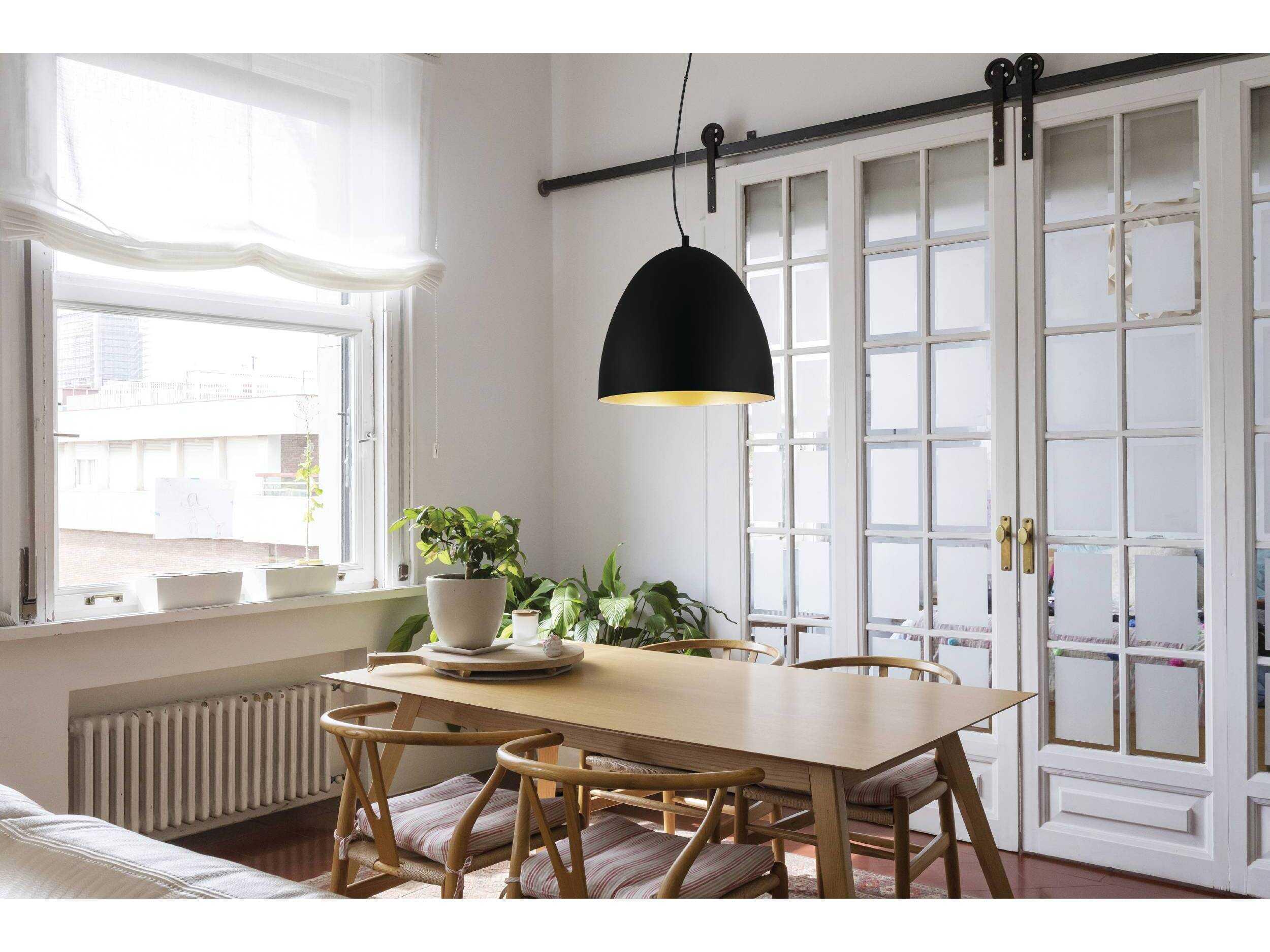 Eglo Sarabia 1-Light Black Bell Pendant