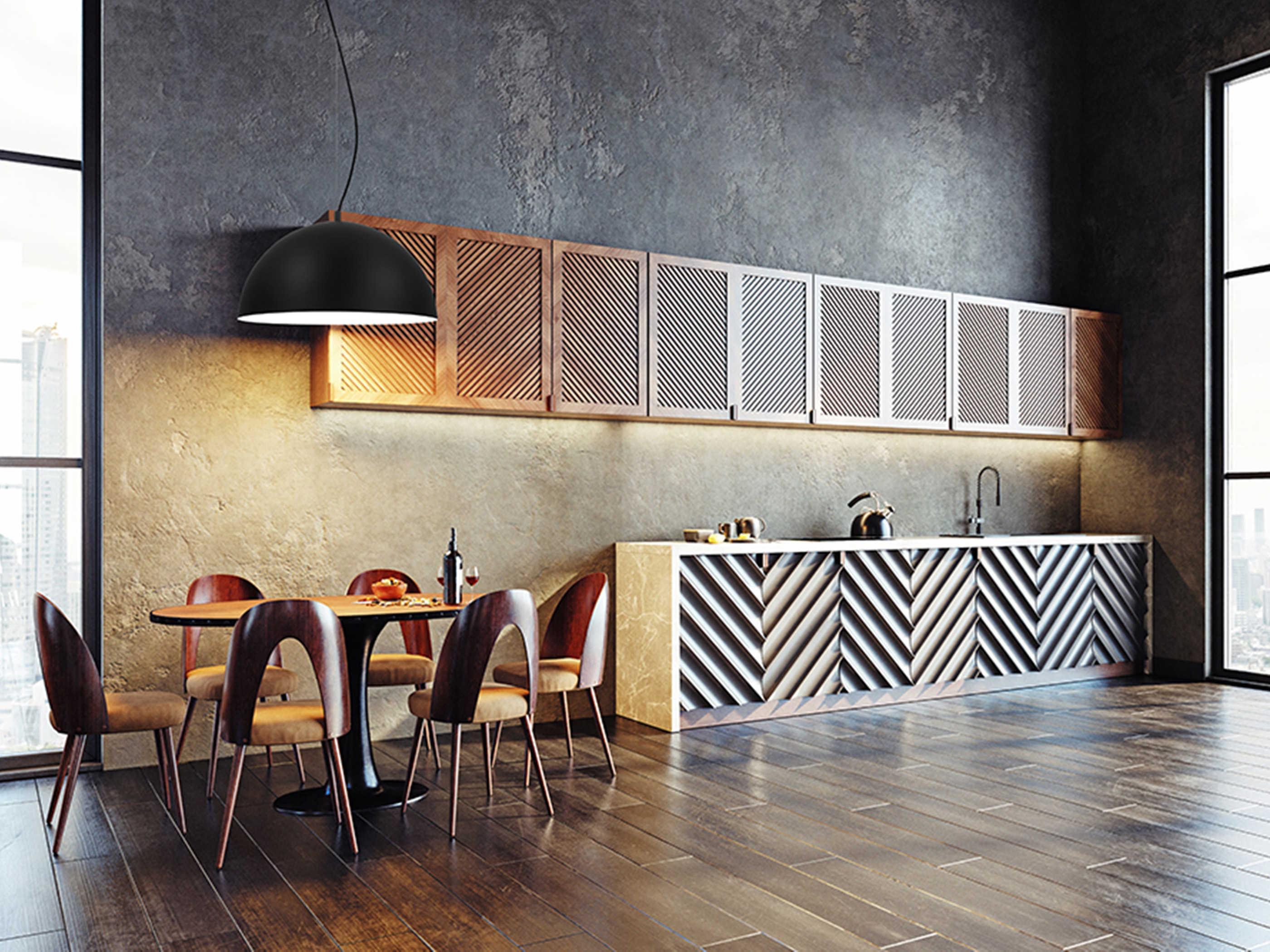 Eglo Rafaelino 1-Light Black White Dome Pendant